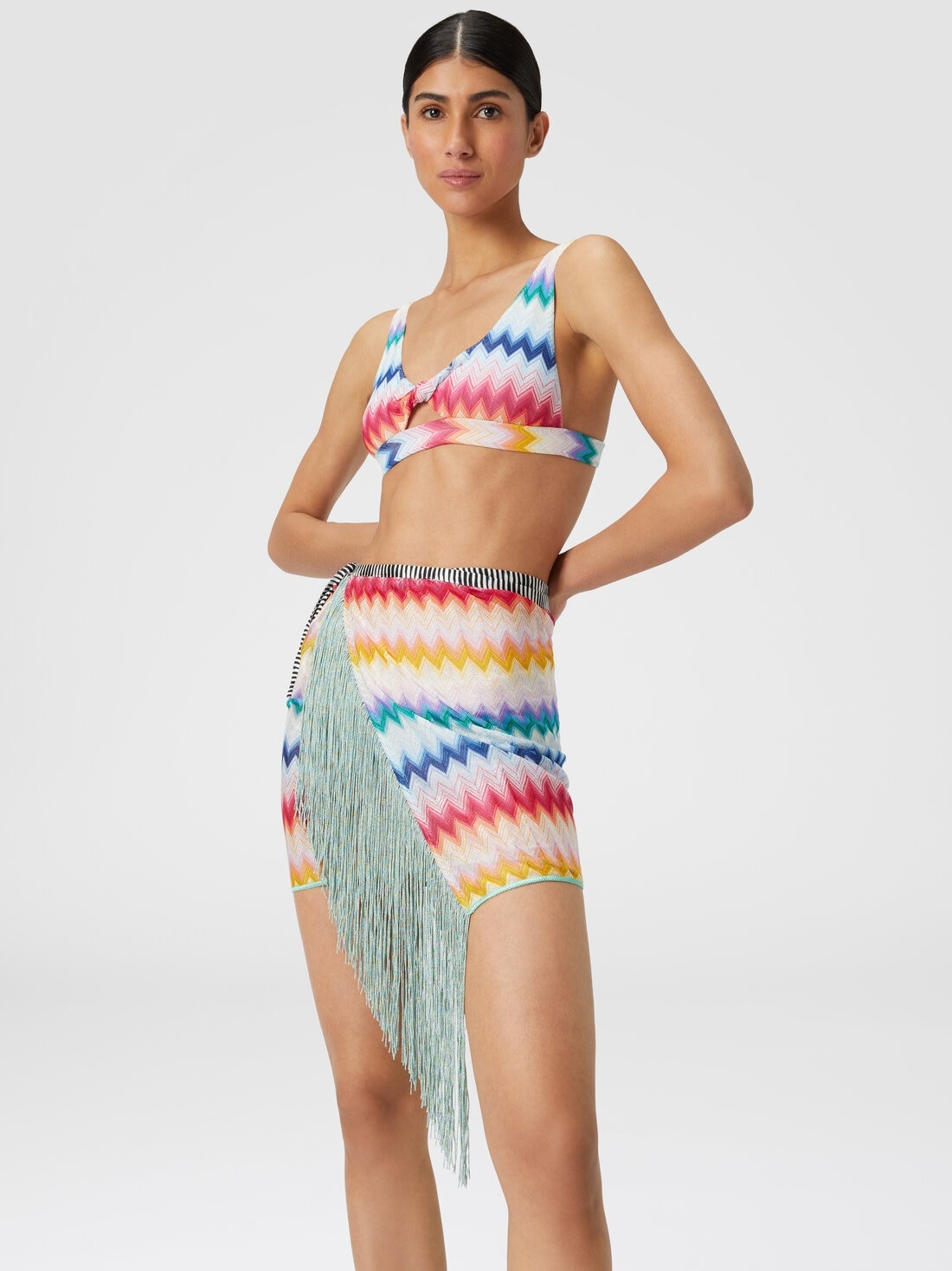 Viscose chevron sarong with lurex - 4