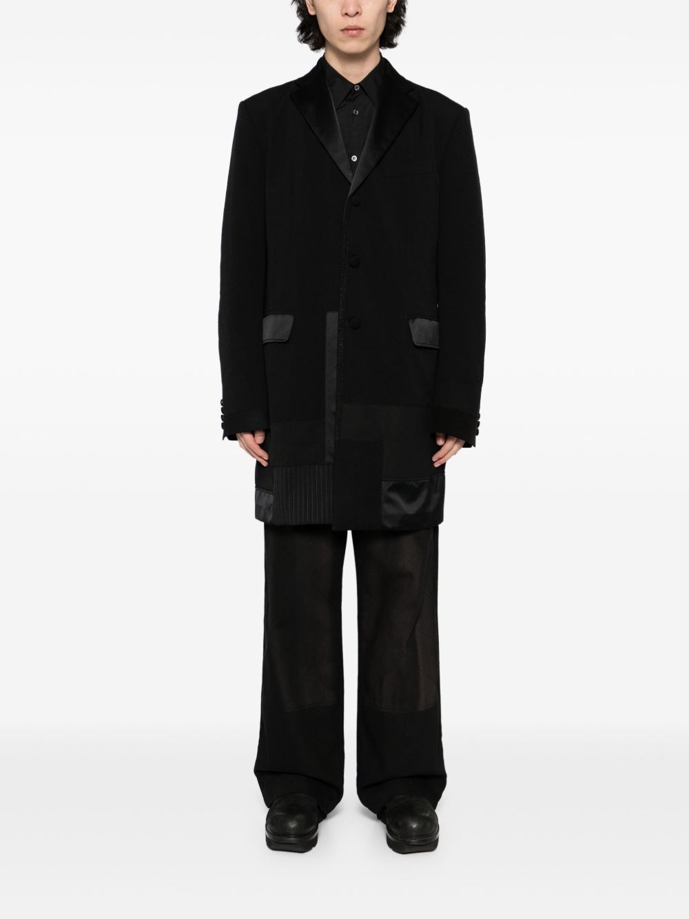 patchwork-design coat - 2