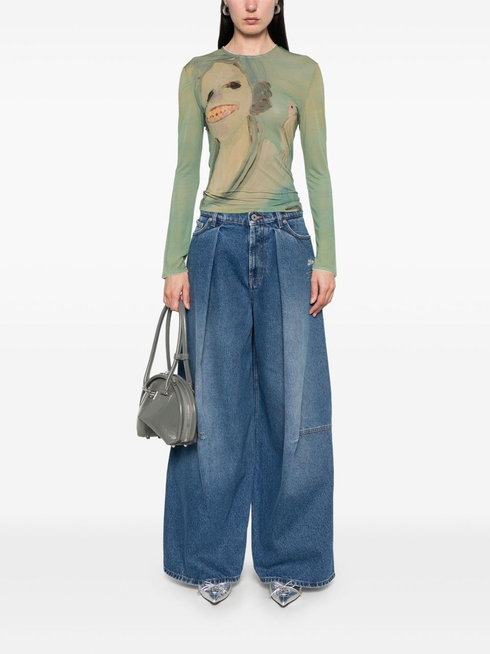 logo-embroidered jeans - 2