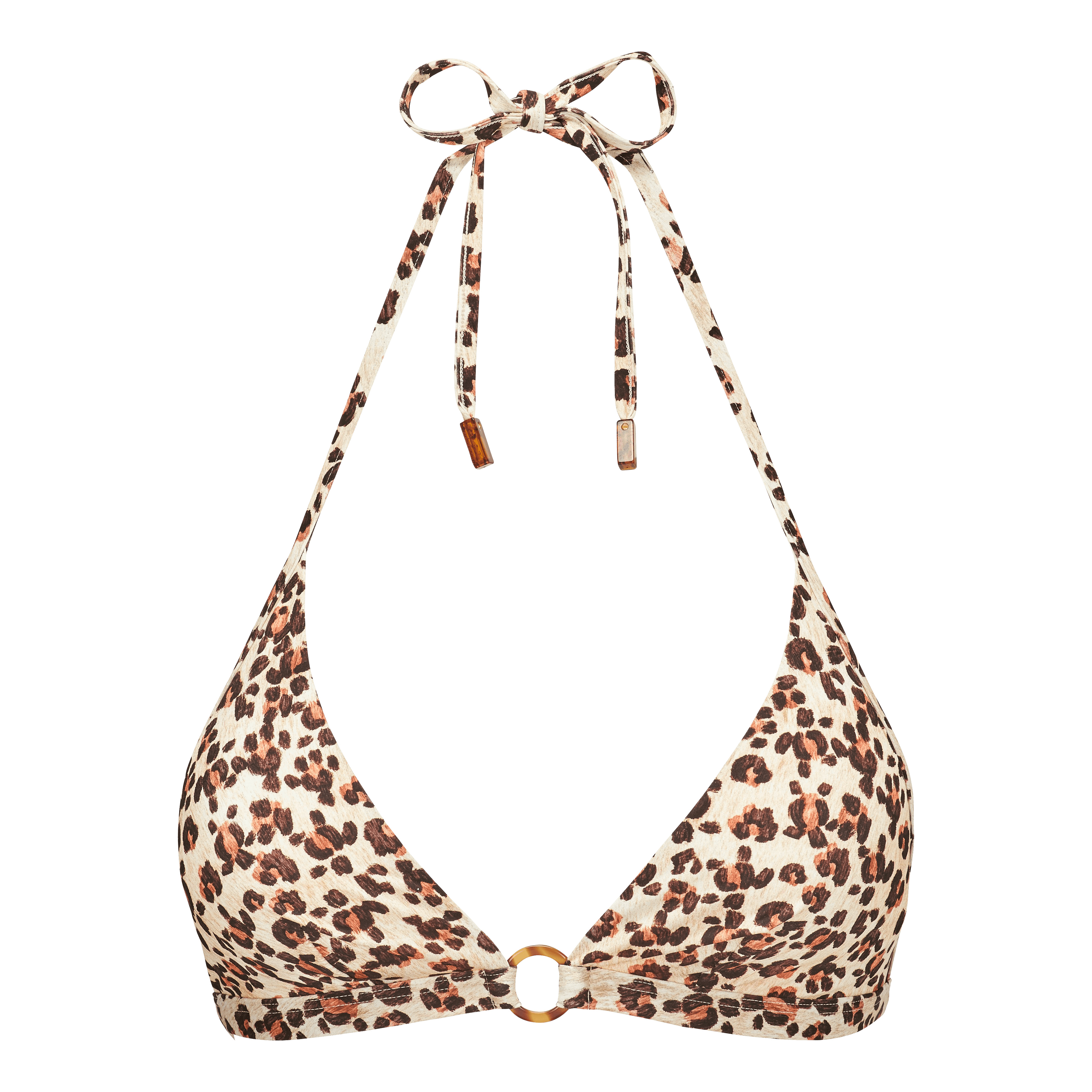 Women Halter Bikini Top Turtles Leopard - 1