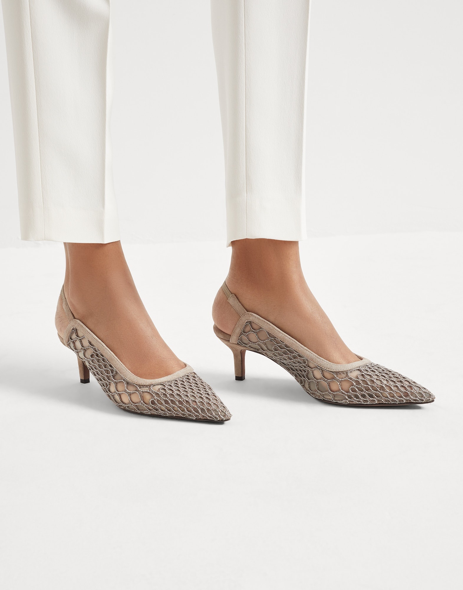 Precious net embroidery city heels - 4