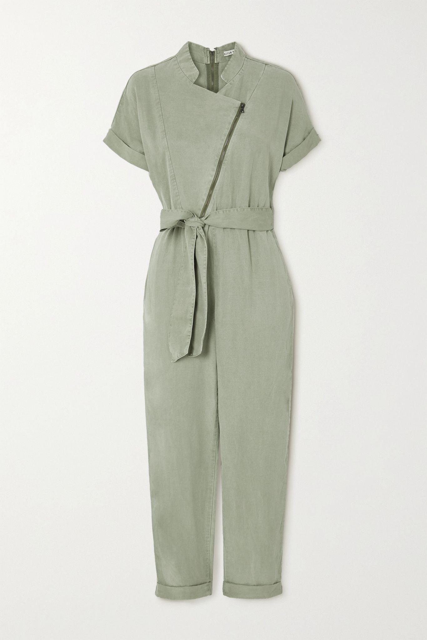 Leonarda belted Lyocell-blend twill jumpsuit - 1