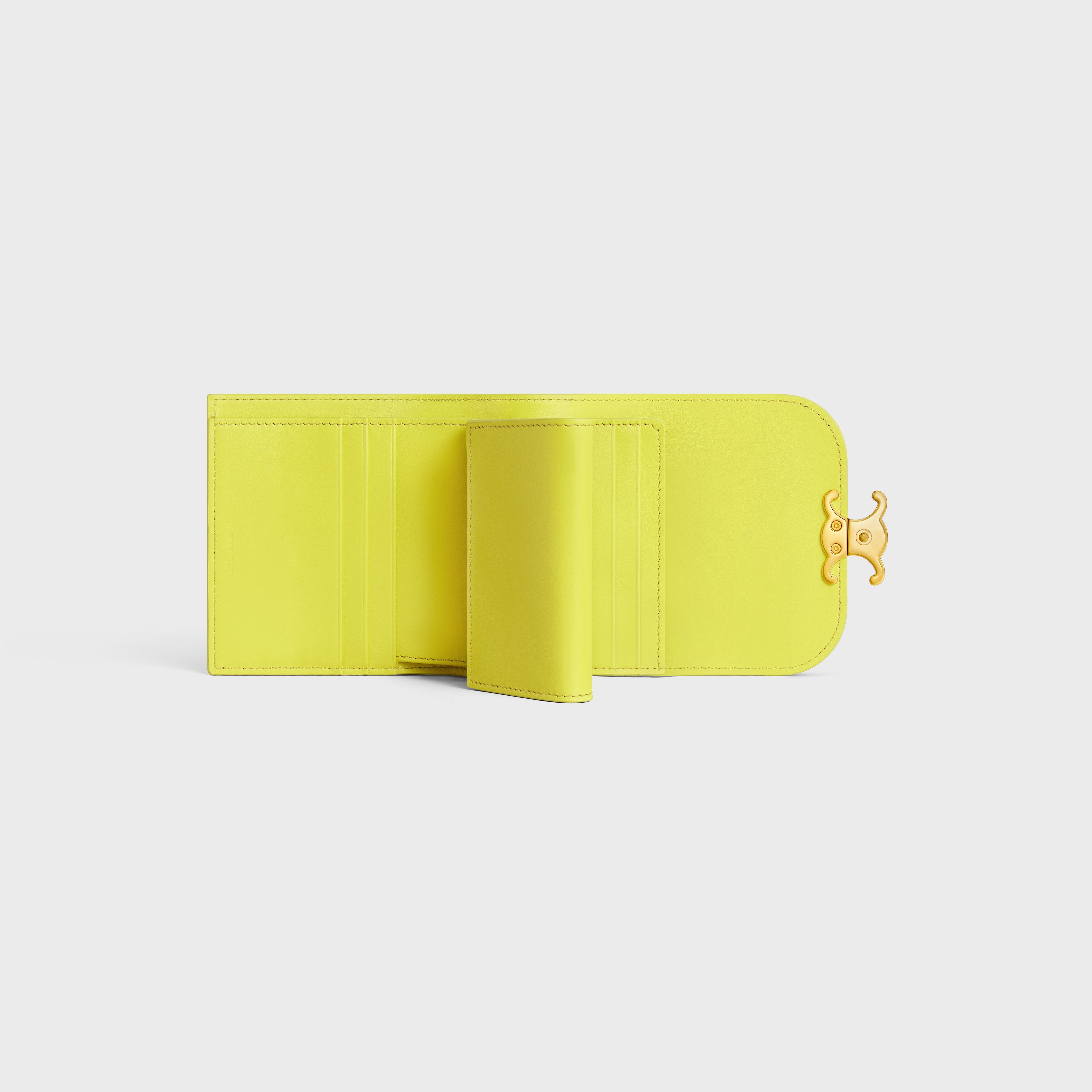 Triomphe Small Flap Wallet in Shiny calfskin - 4