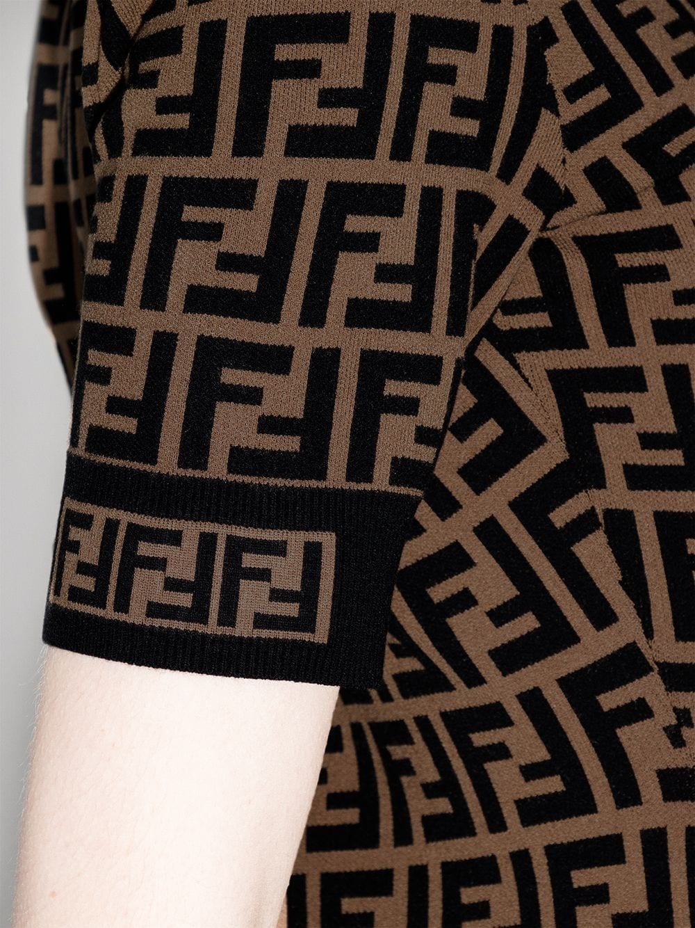 FF logo print fitted dress - 4