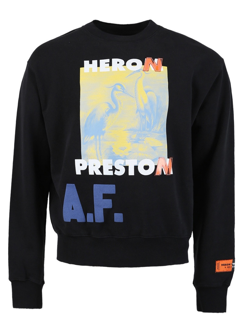 A.F. Authorizes Heron Sweatshirt Black and Lemon - 1