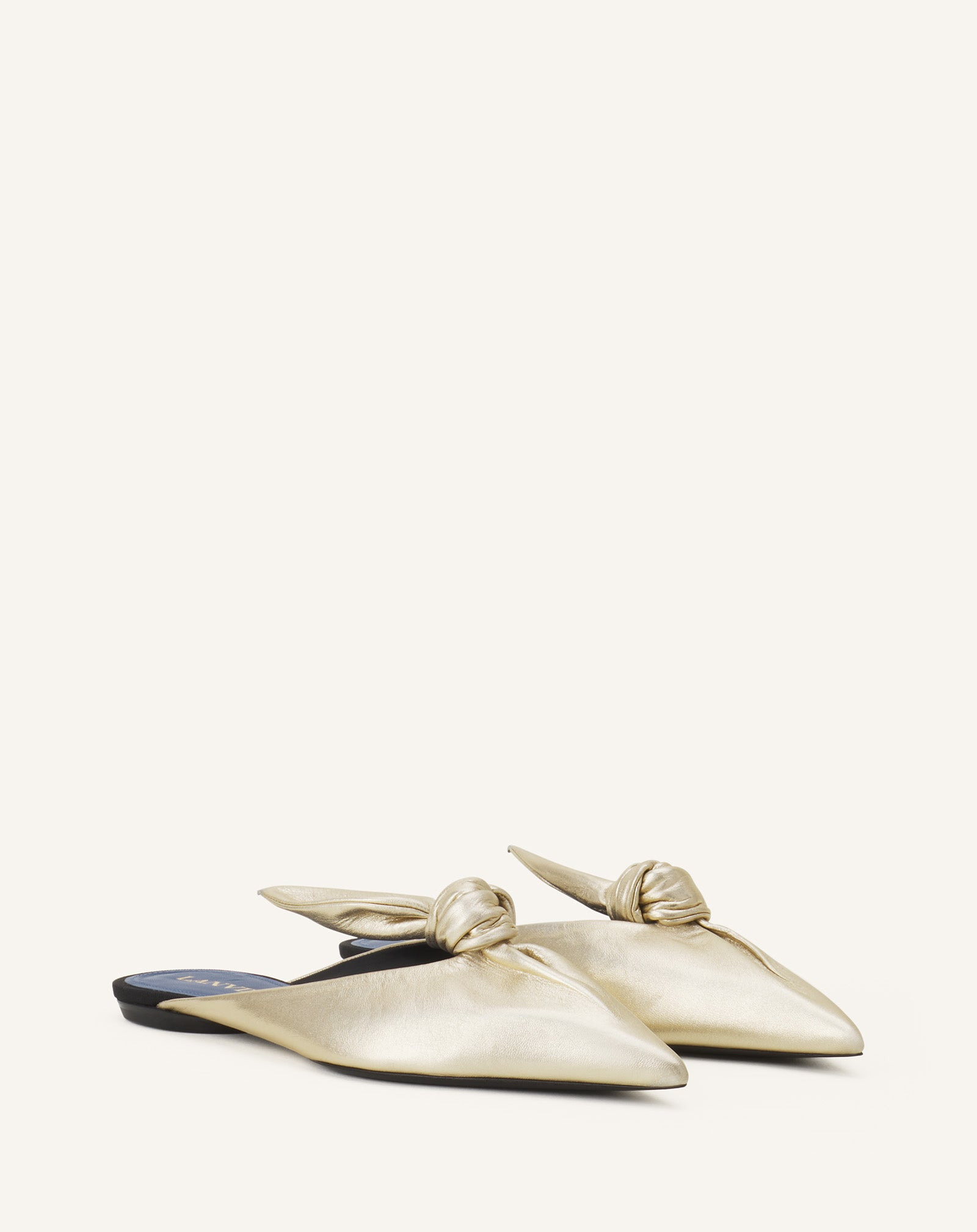 MIDNIGHT STEP BOW MULE IN METALLIC LEATHER - 2