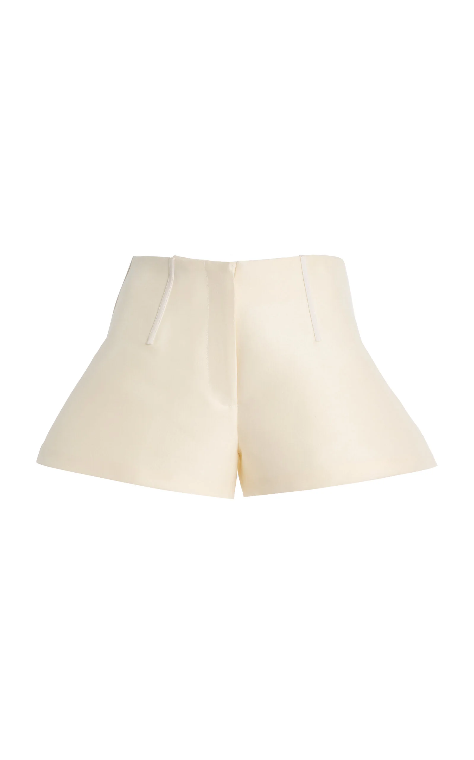 The Cricket Bell-Shaped Wool-Silk Mini Shorts off-white - 1