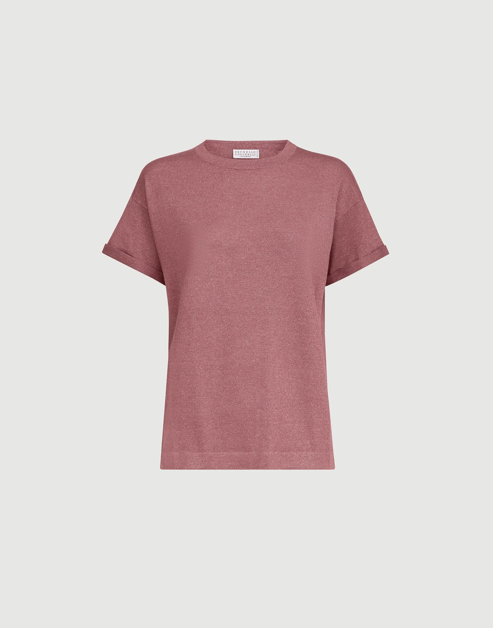 Sparkling cashmere and silk lightweight knit T-shirt - 1