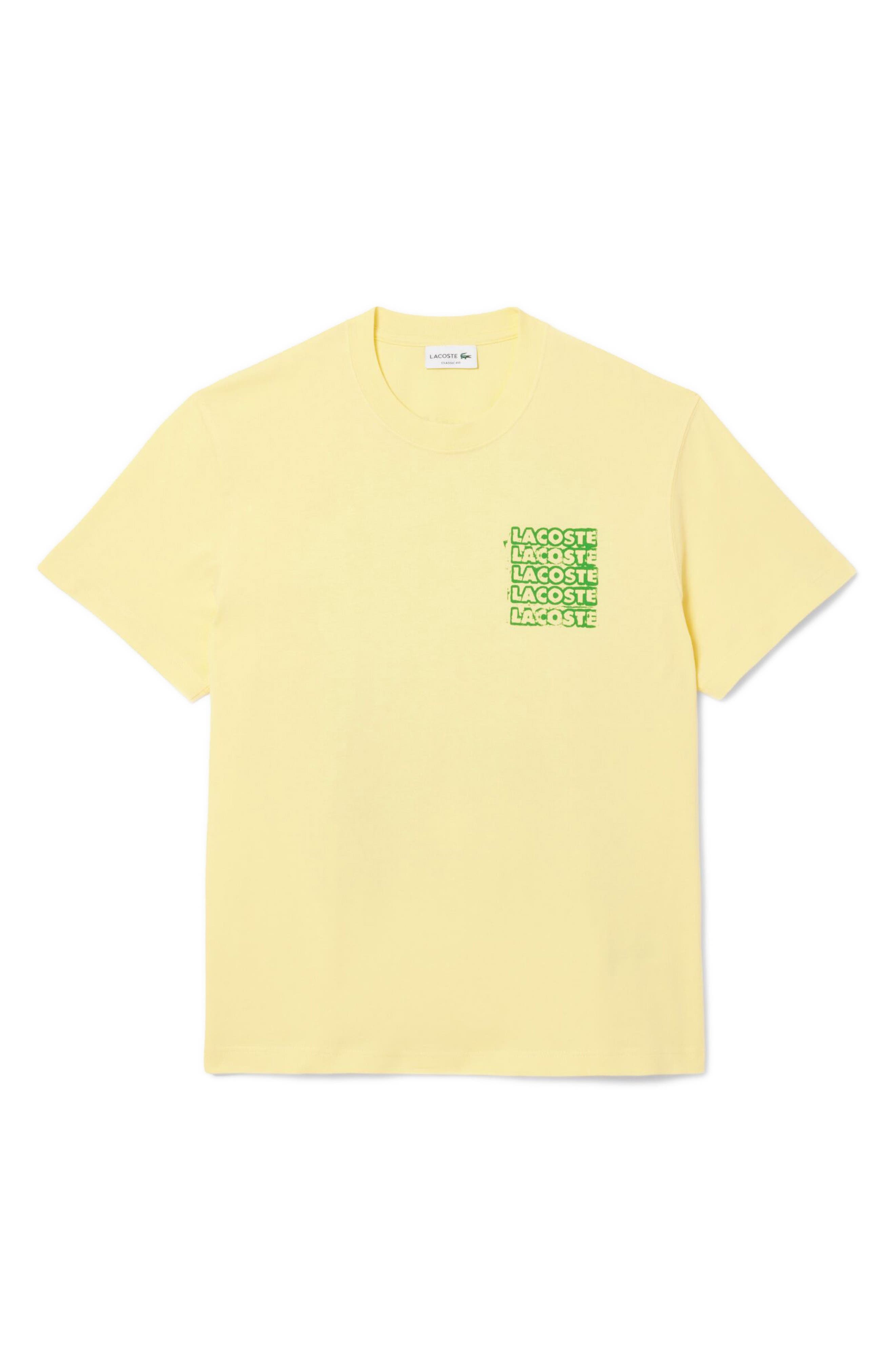 Lacoste Stencil Classic Fit Graphic T-Shirt in Gzi Yellow/Calathea at Nordstrom - 4