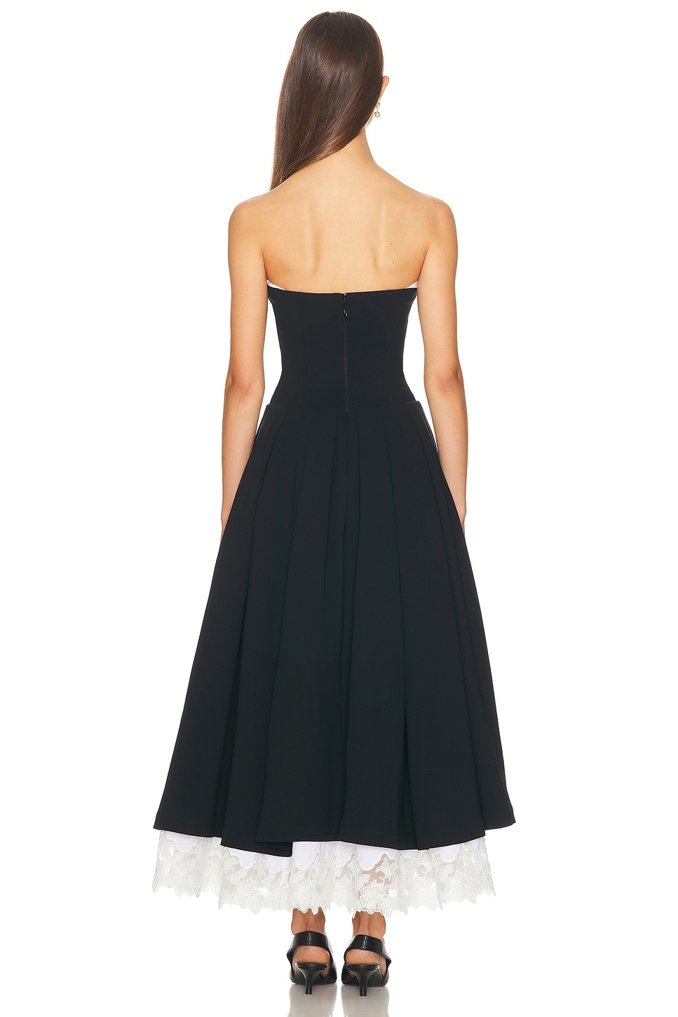 The Finale Midi Dress With Lace & Poplin - 4