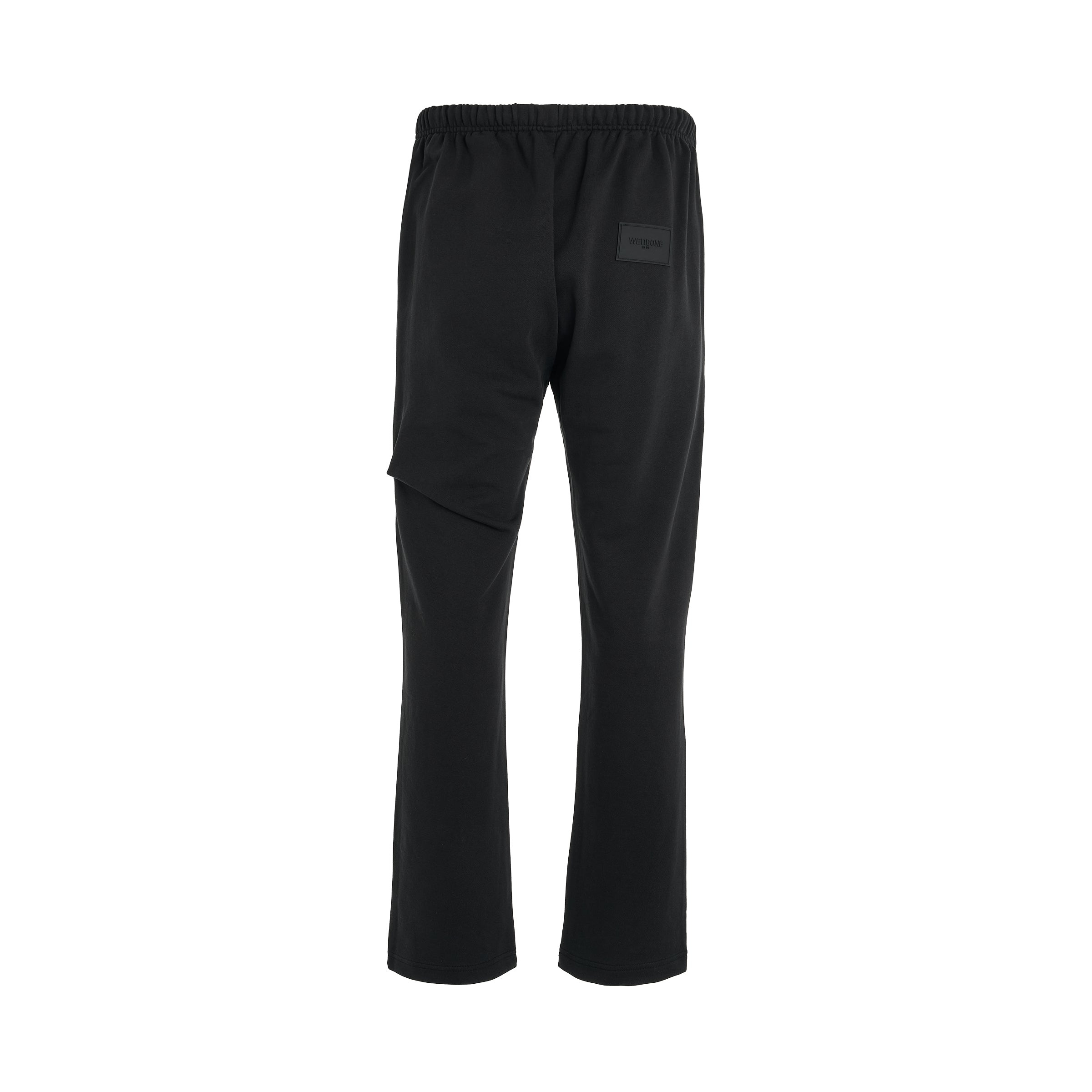 Back Logo Wide Jogger Pants in Black - 4