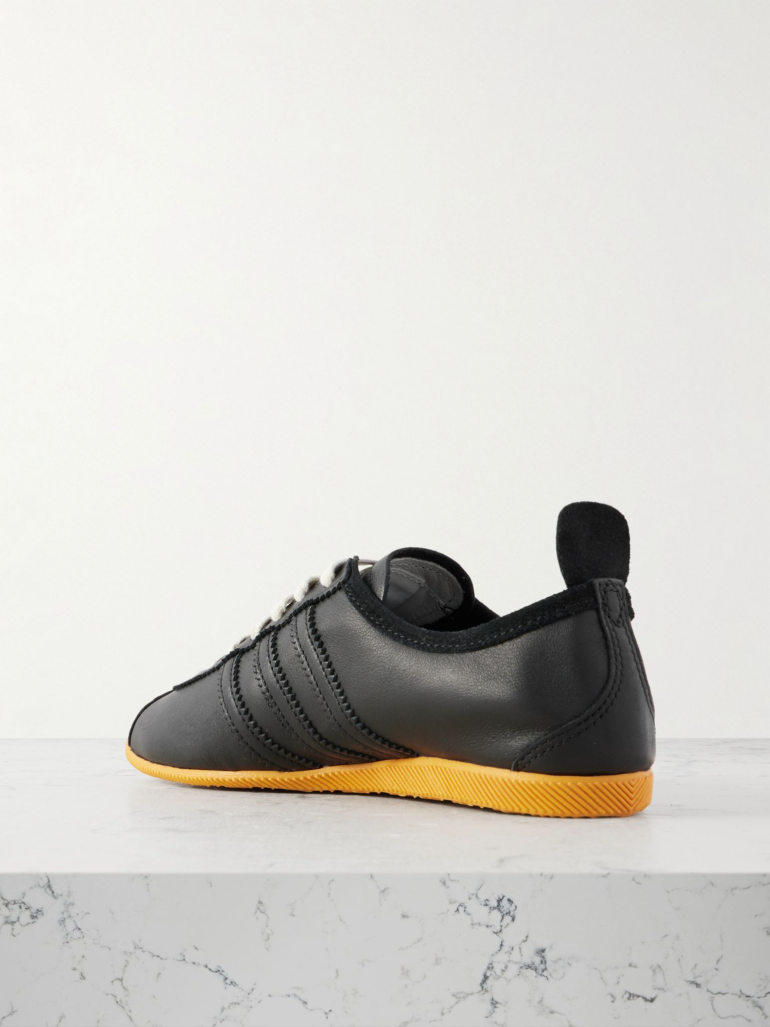 Japan suede-trimmed leather sneakers Black - 3
