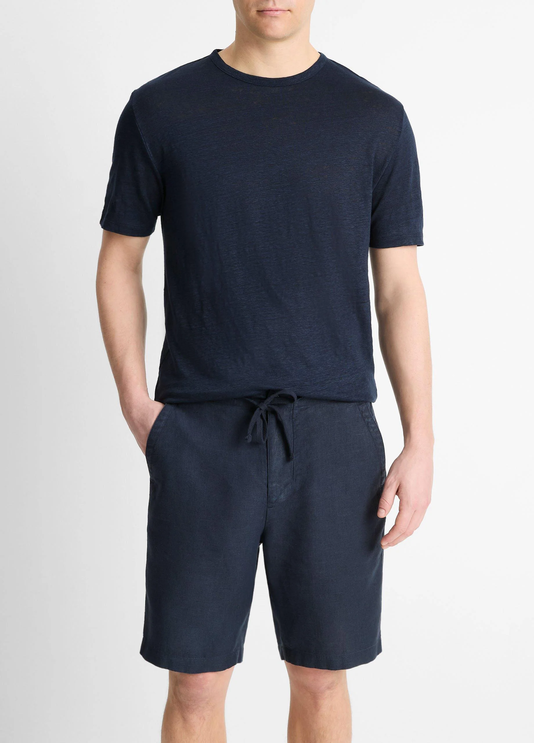 Linen Crew Neck T-Shirt - 1