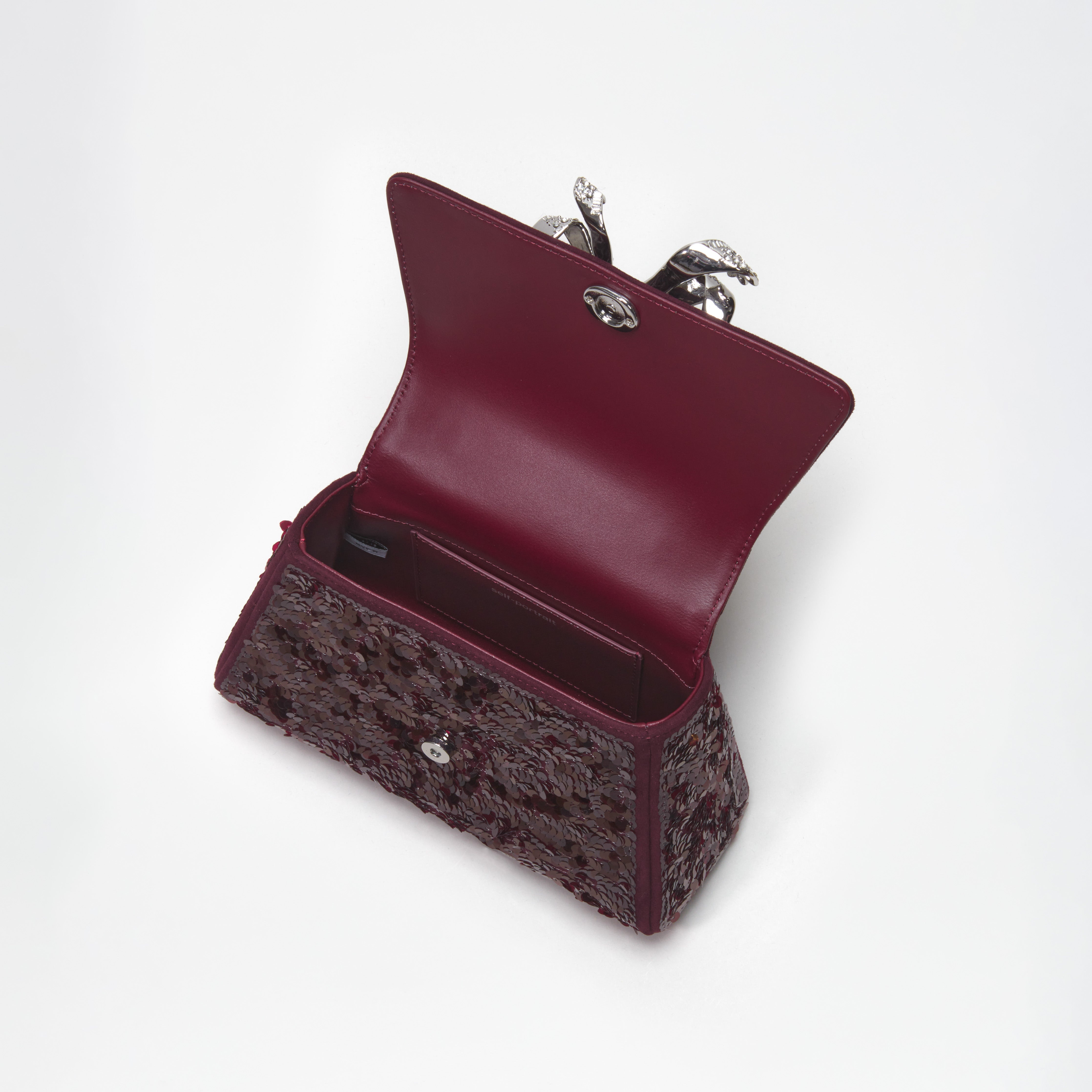 Red Sequin Bow Mini Shoulder Bag - 4