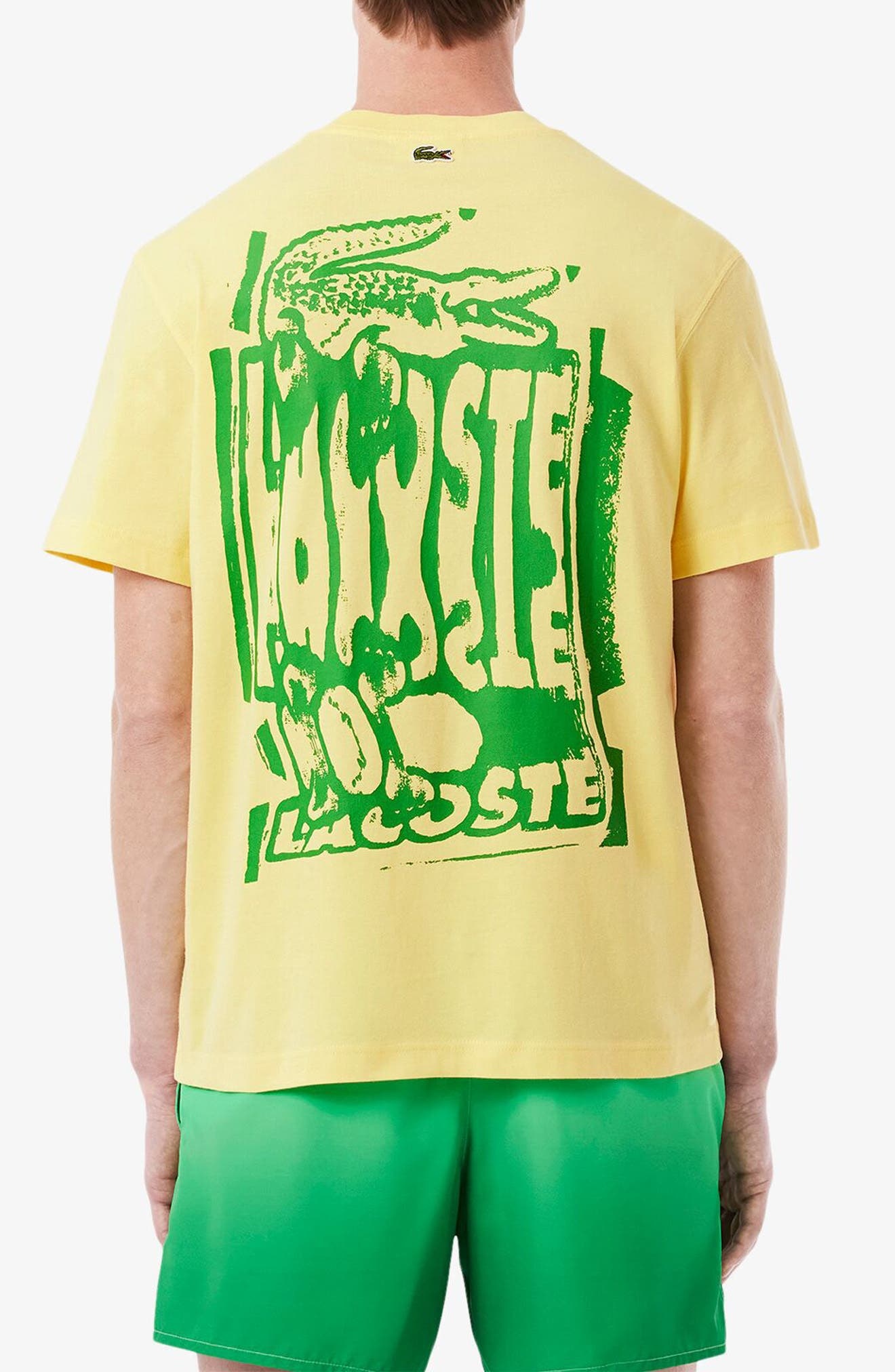 Lacoste Stencil Classic Fit Graphic T-Shirt in Gzi Yellow/Calathea at Nordstrom - 2