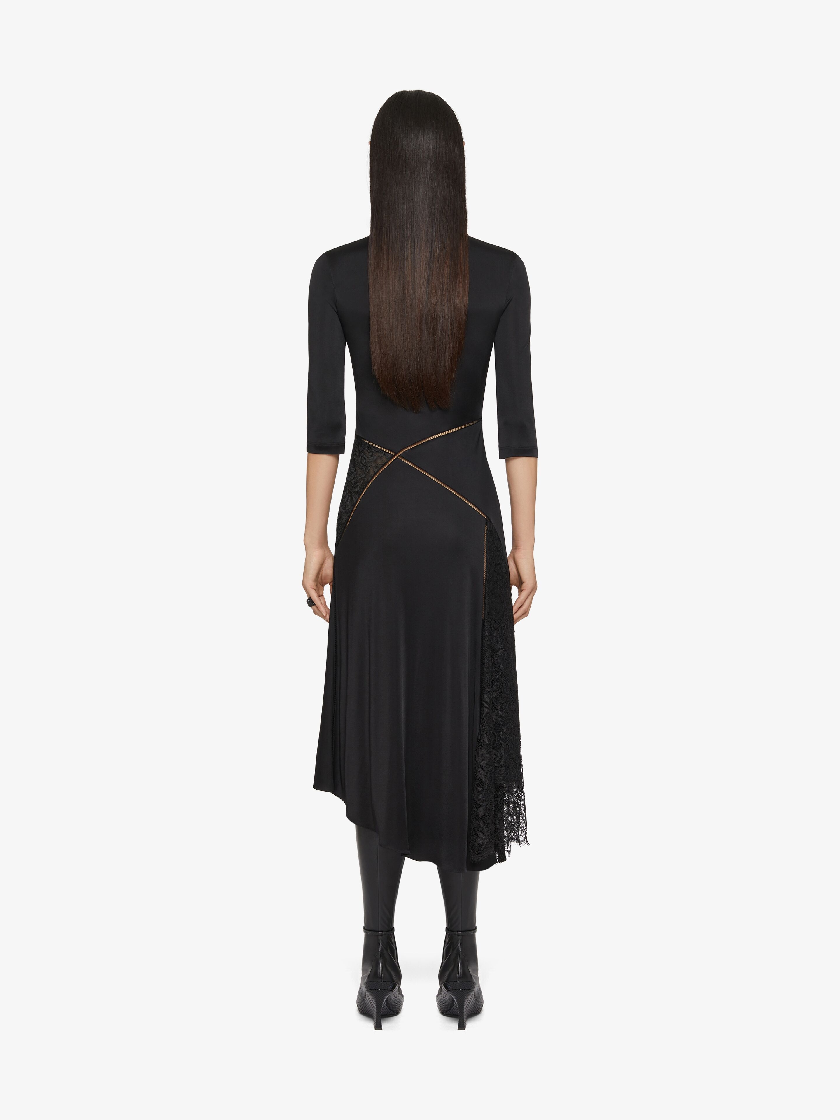 DRESS IN JERSEY AND LACE - 4