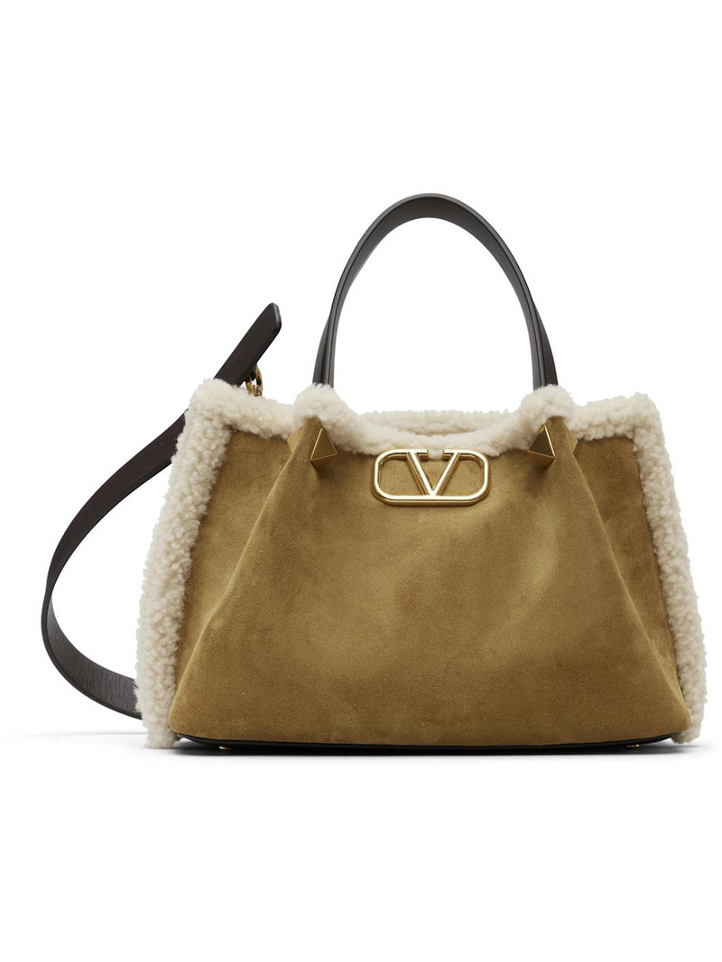 Tan Suede Stud Small Bag 1