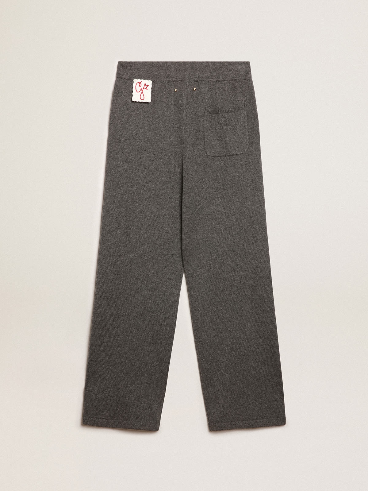 Men’s gray melange cashmere blend joggers - 6