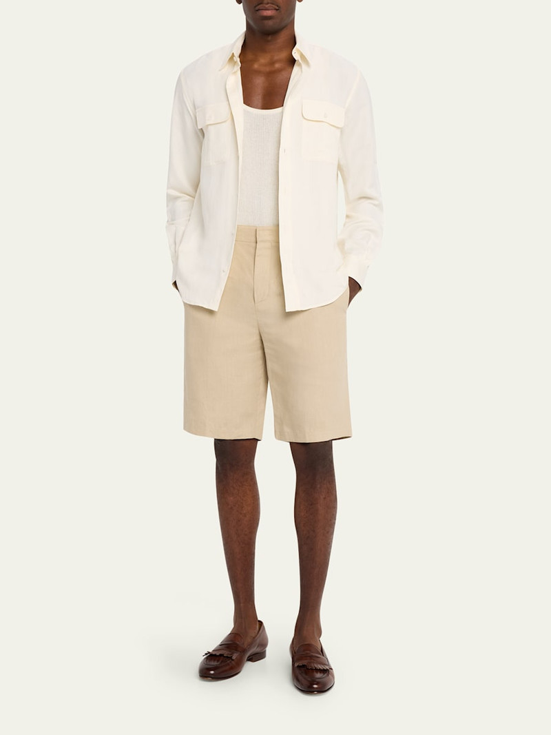 Ralph Lauren Men's Silk and Linen Flap Pocket Button-Down Shirt outlook