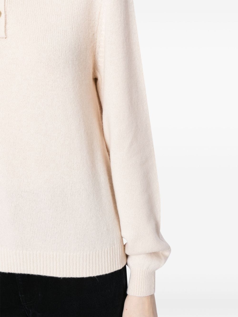 long-sleeve knitted polo shirt - 5
