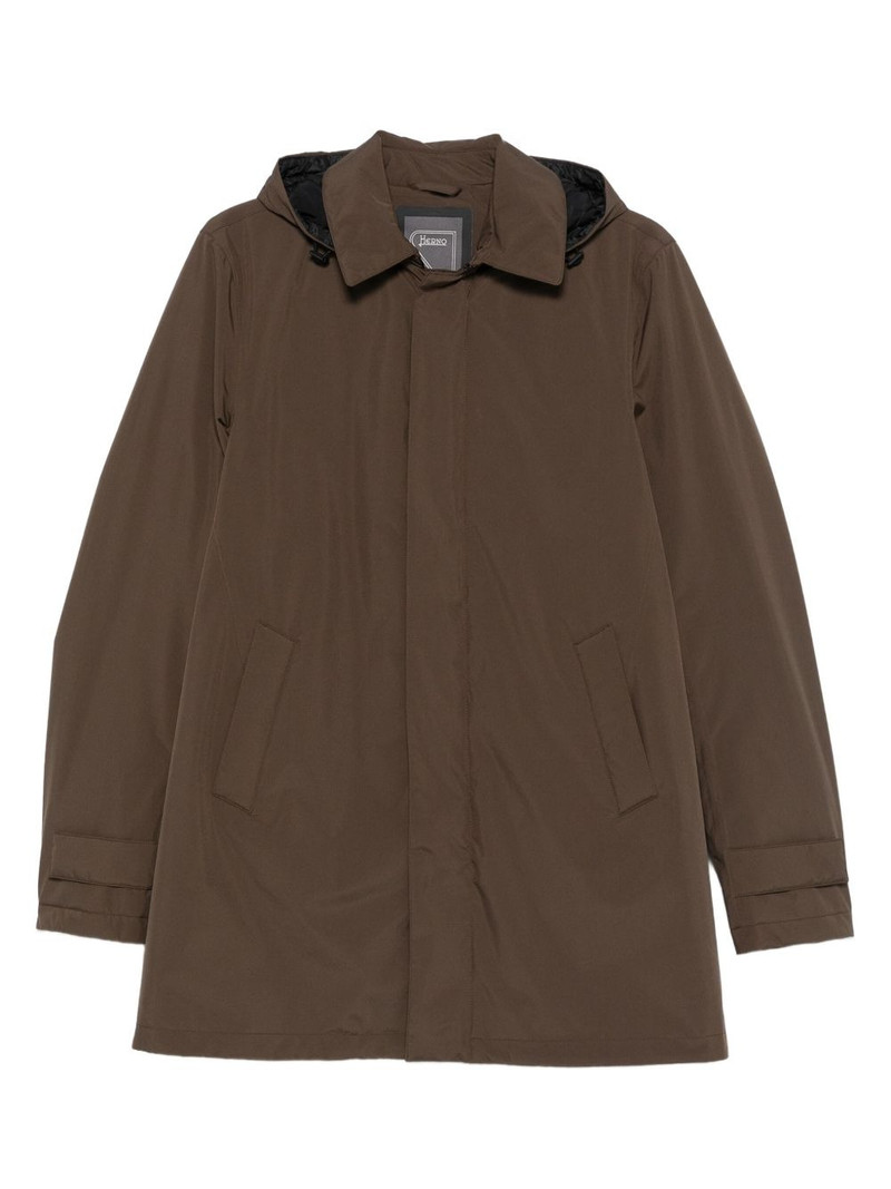 hooded concealed-zip coat 1