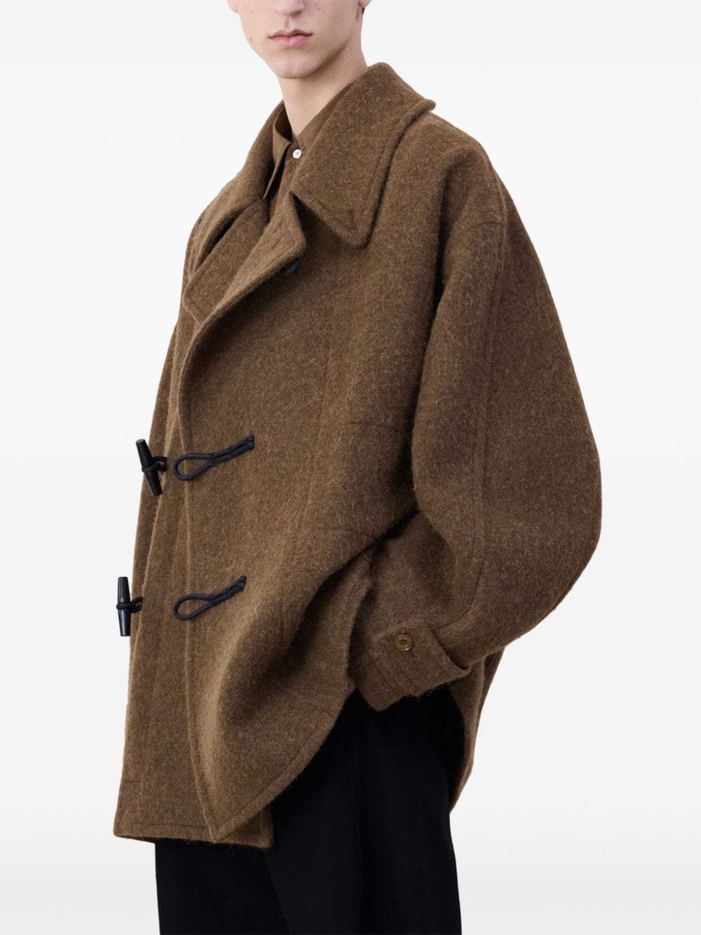 belted felted duffle jacket - 5