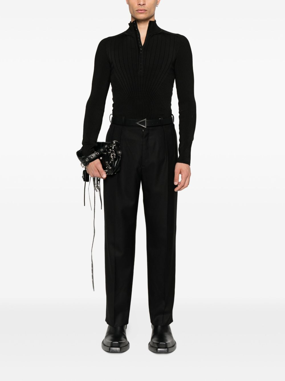 ribbed high-neck jumper - 2