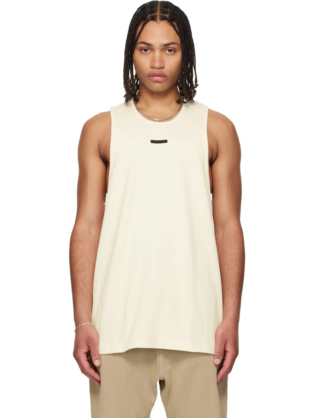 Off-White Rib Tank Top - 1