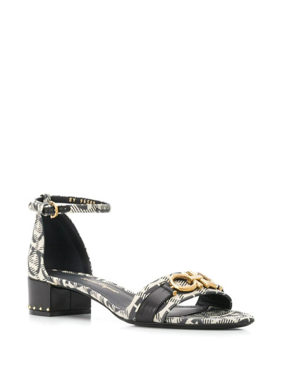 Salvatore Ferragamo Gancio monogram print sandals outlook