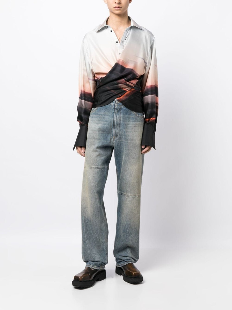 PETER DO Blurred City convertible silk shirt outlook