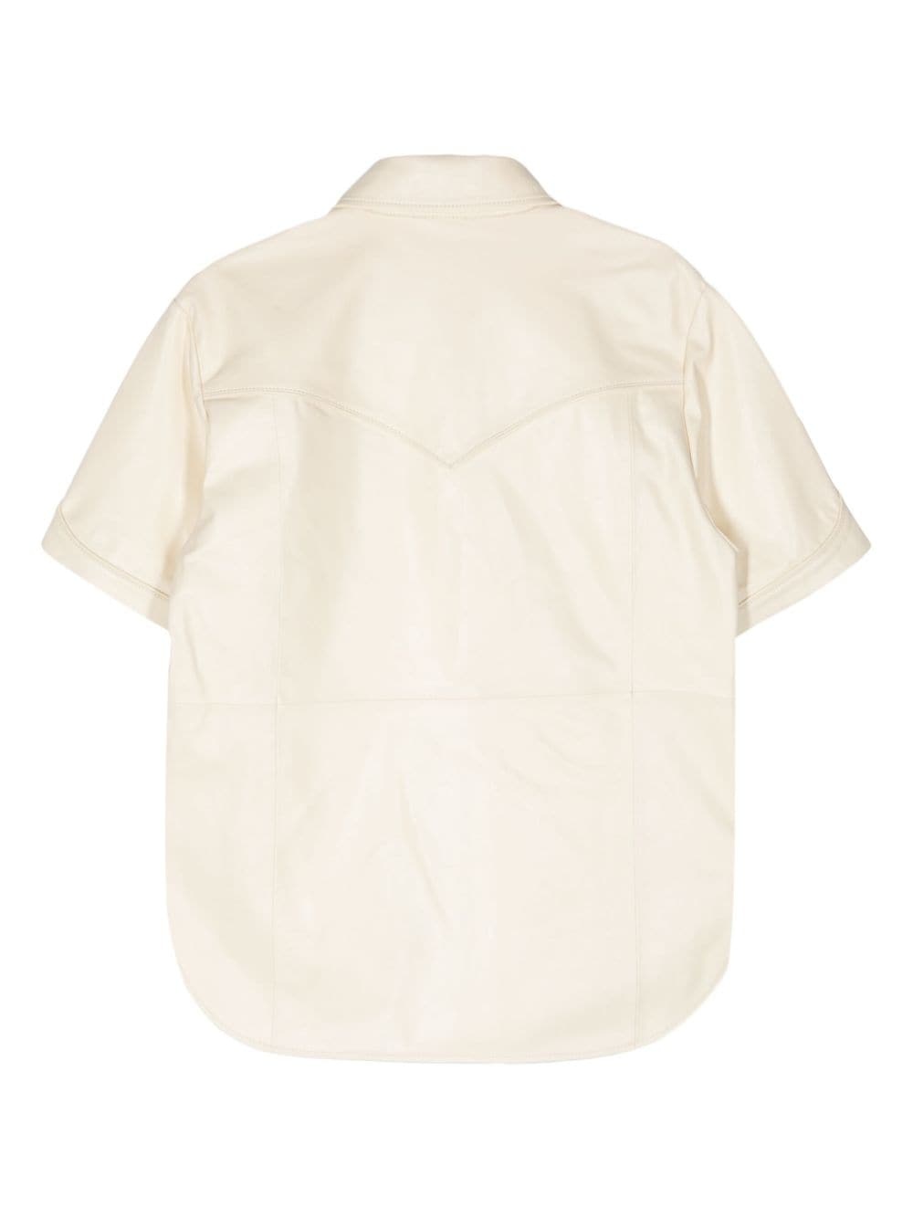 leather short-sleeved shirt - 2
