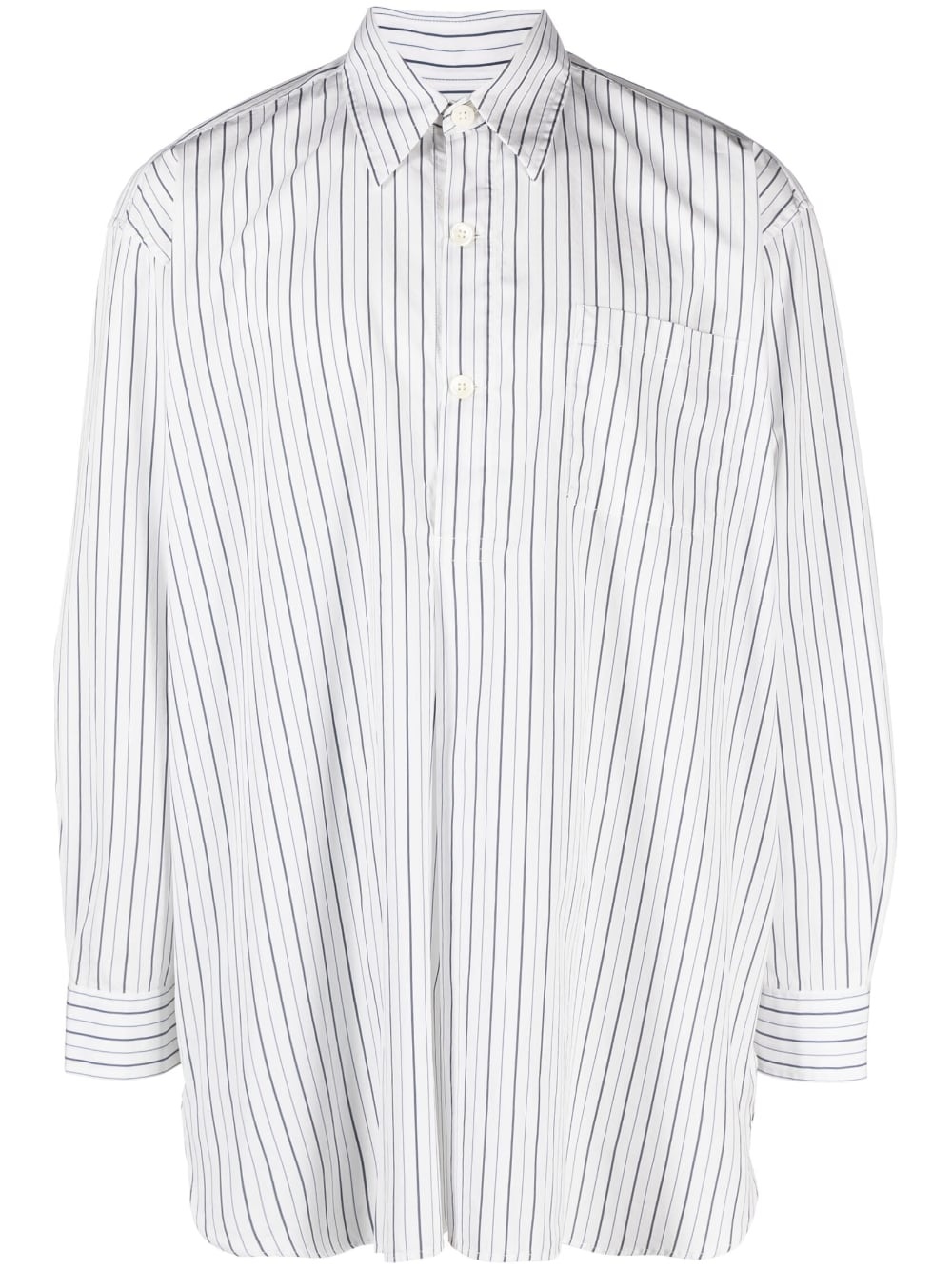 striped long-sleeve cotton shirt - 1