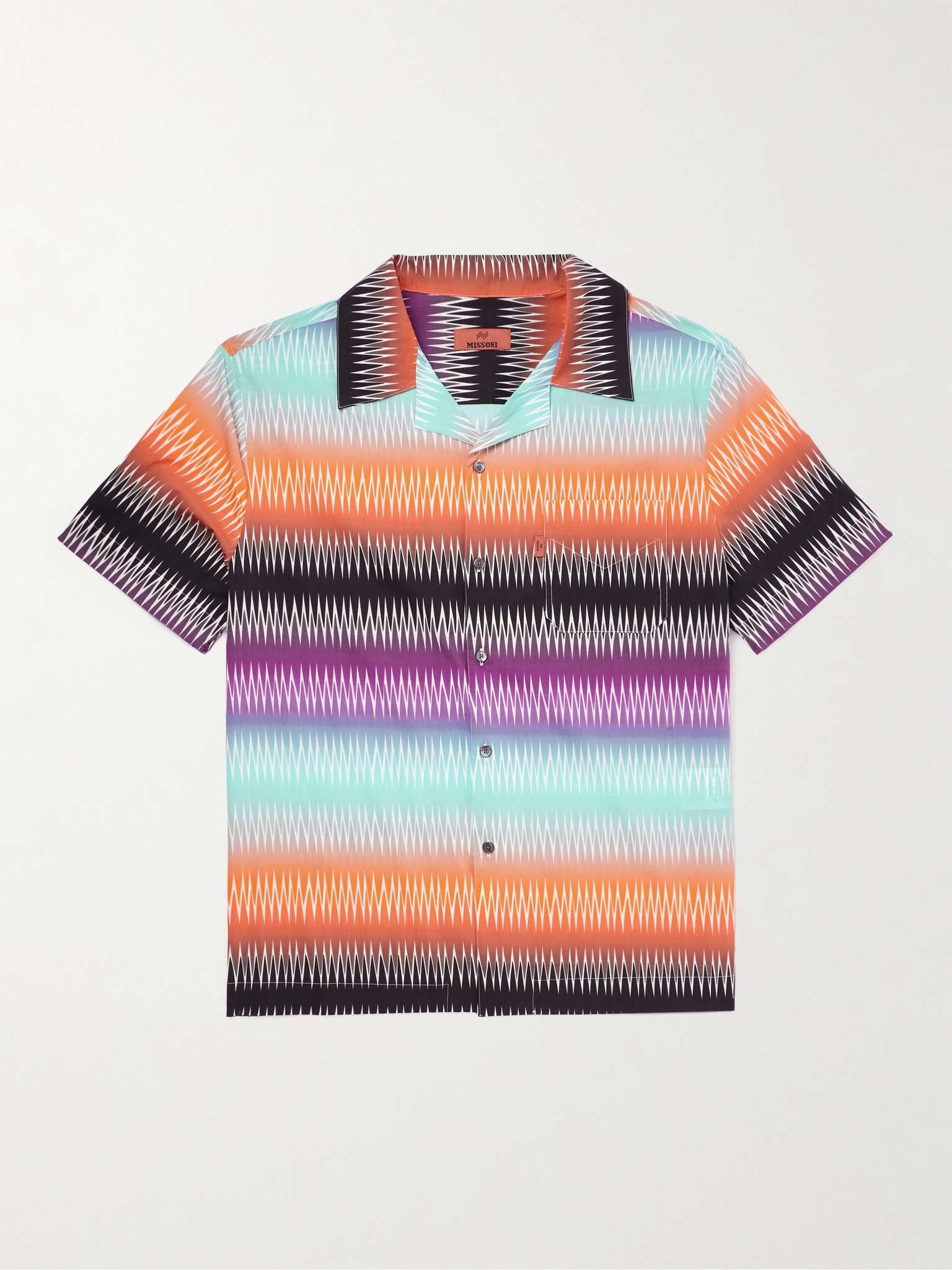 Camp-Collar Printed Cotton-Poplin Shirt - 1