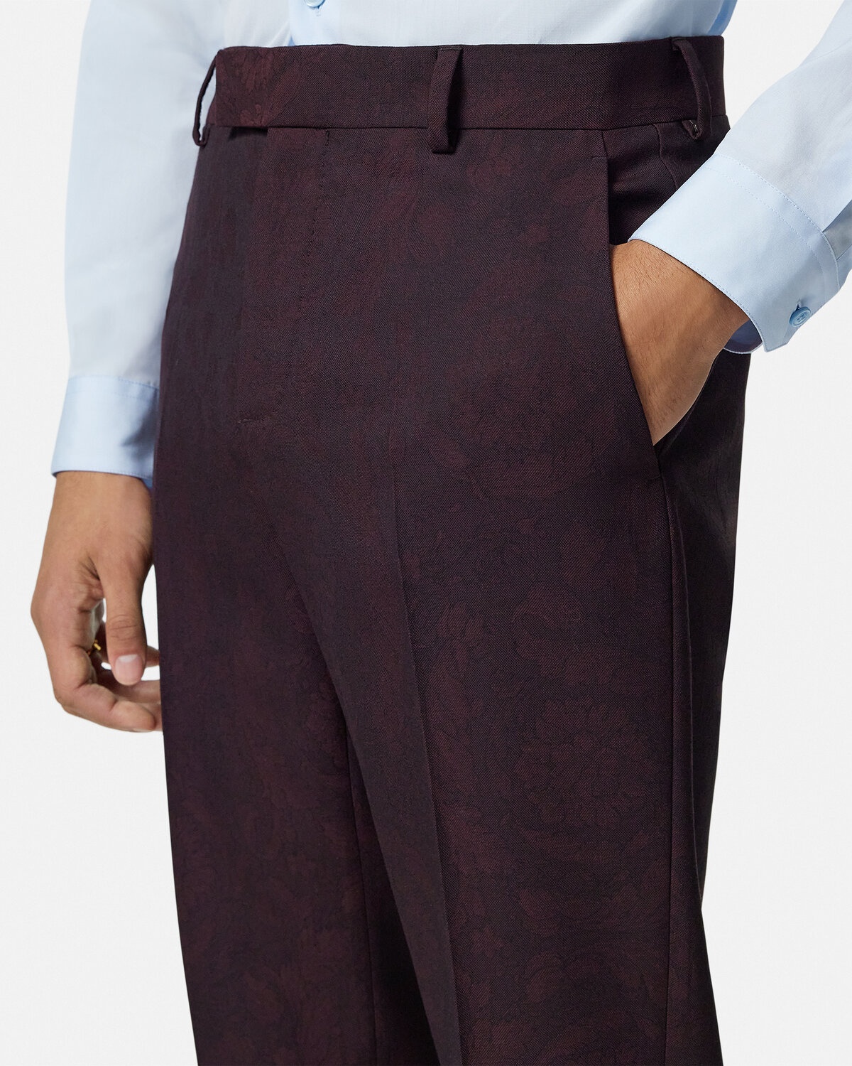 Barocco Jacquard Wool Formal Pants - 3