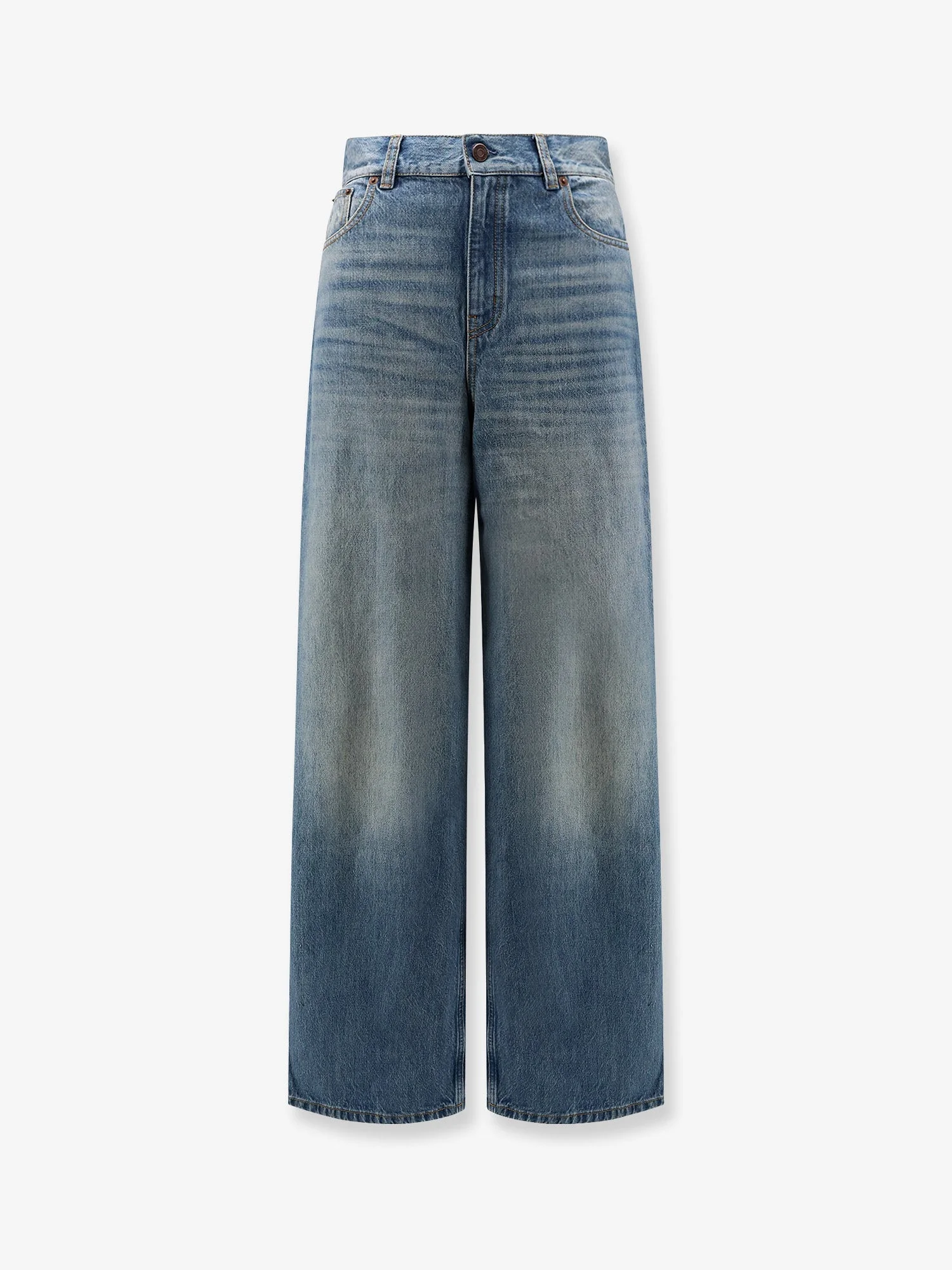 Chloe' Blue Denim Jeans With Logo Label On The Back - 1