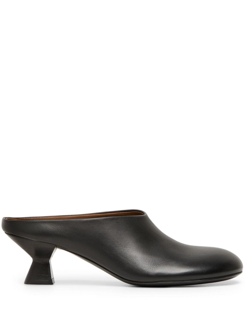 55mm round-toe leather mules - 1