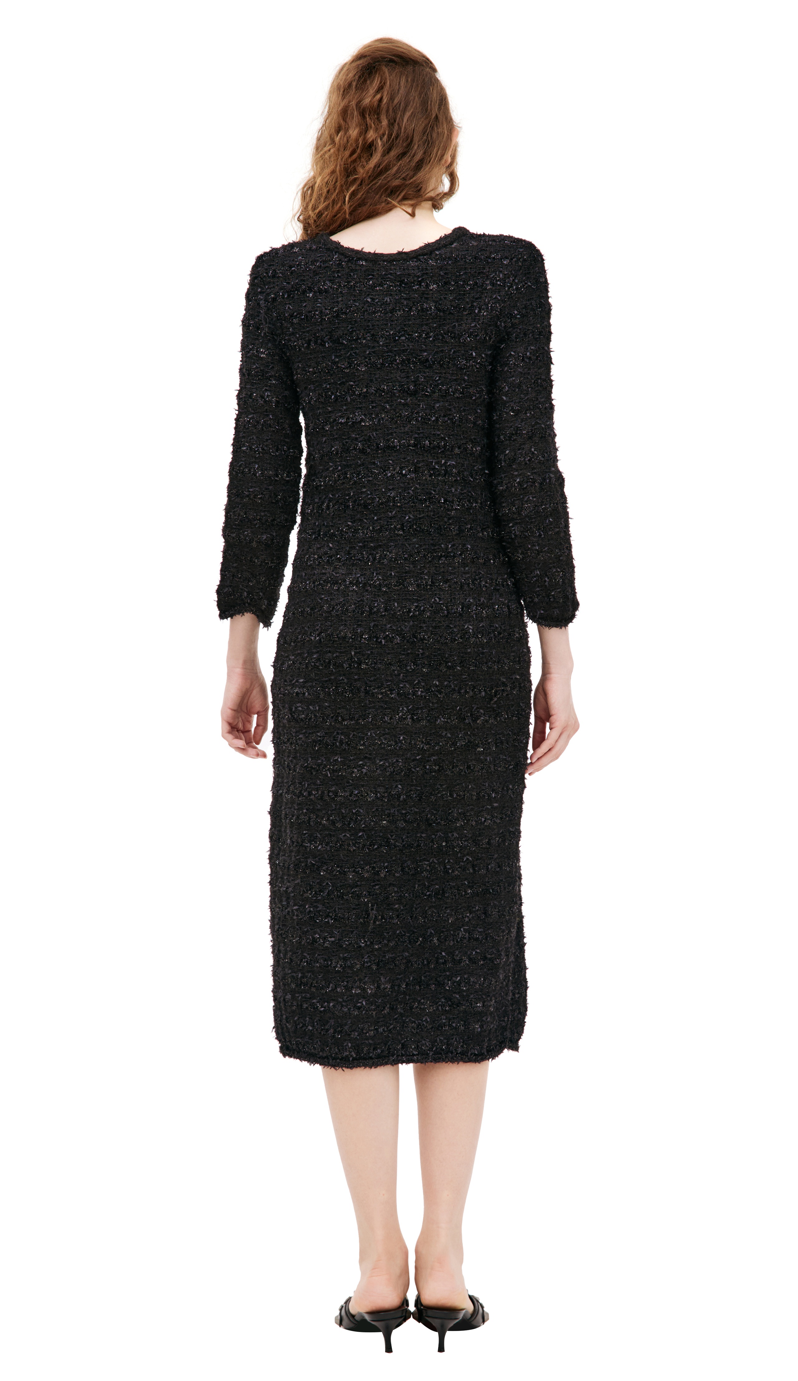 BLACK TWEED DRESS - 3