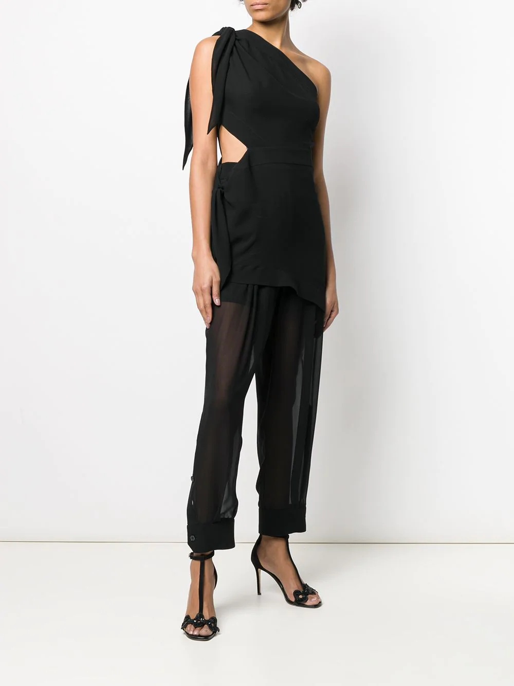 one-shoulder asymmetric blouse - 2