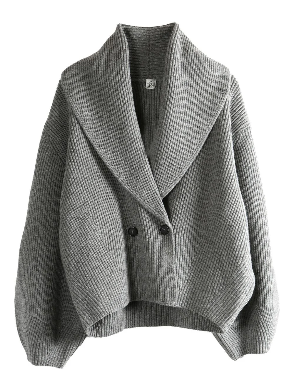 double-breasted shawl-lapel cardigan - 1