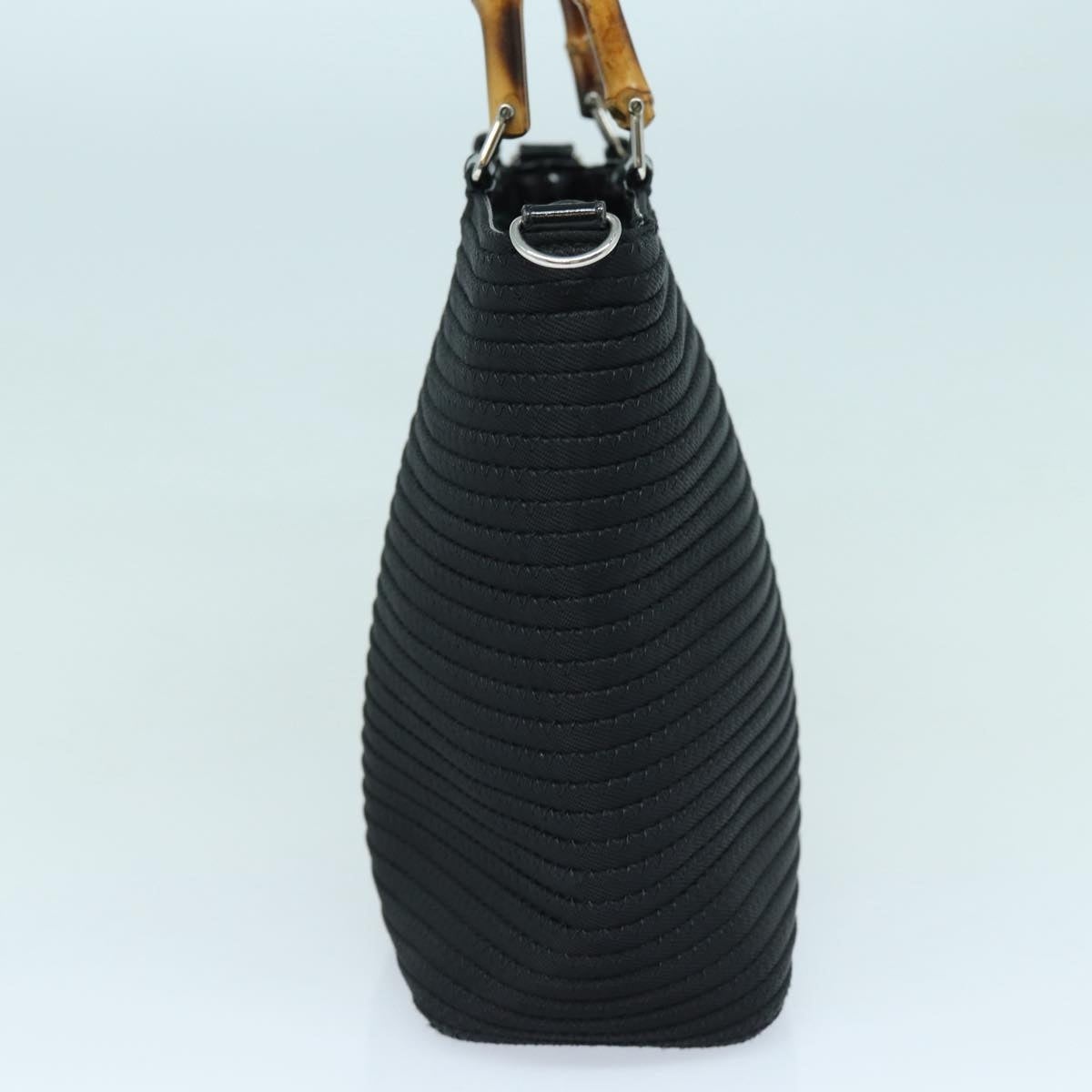 GUCCI Bamboo Hand Bag Canvas Black Gold 000 1998 000 1998 - 4