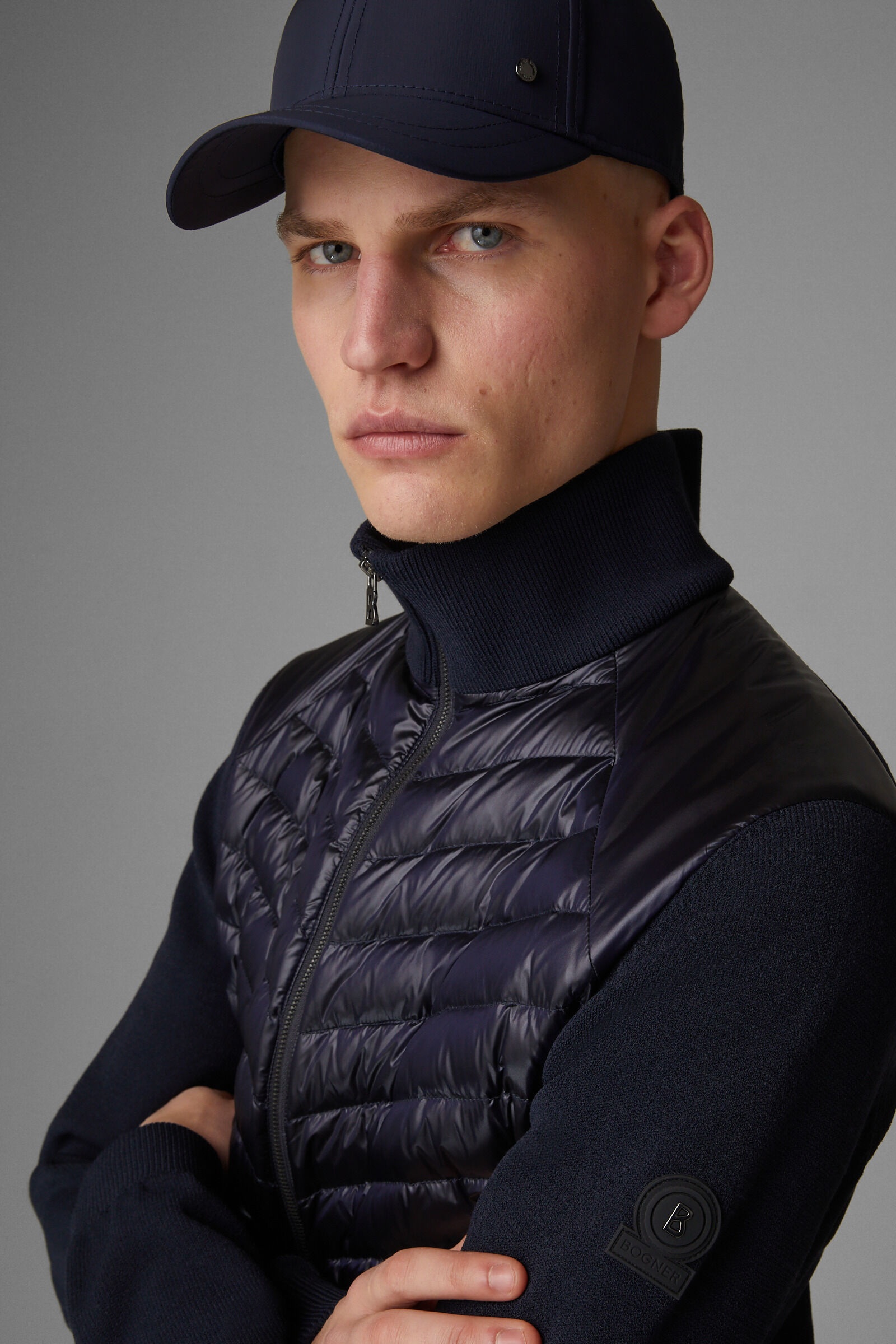 Alexio Down knit jacket in Navy blue - 5