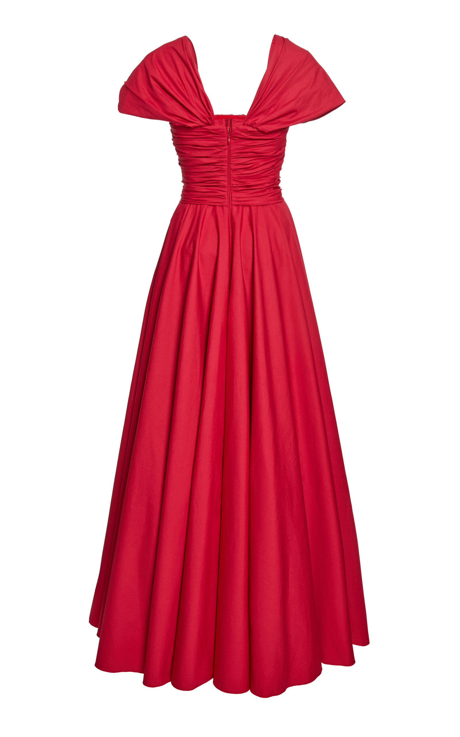 Pleated Popeline Gown red - 3