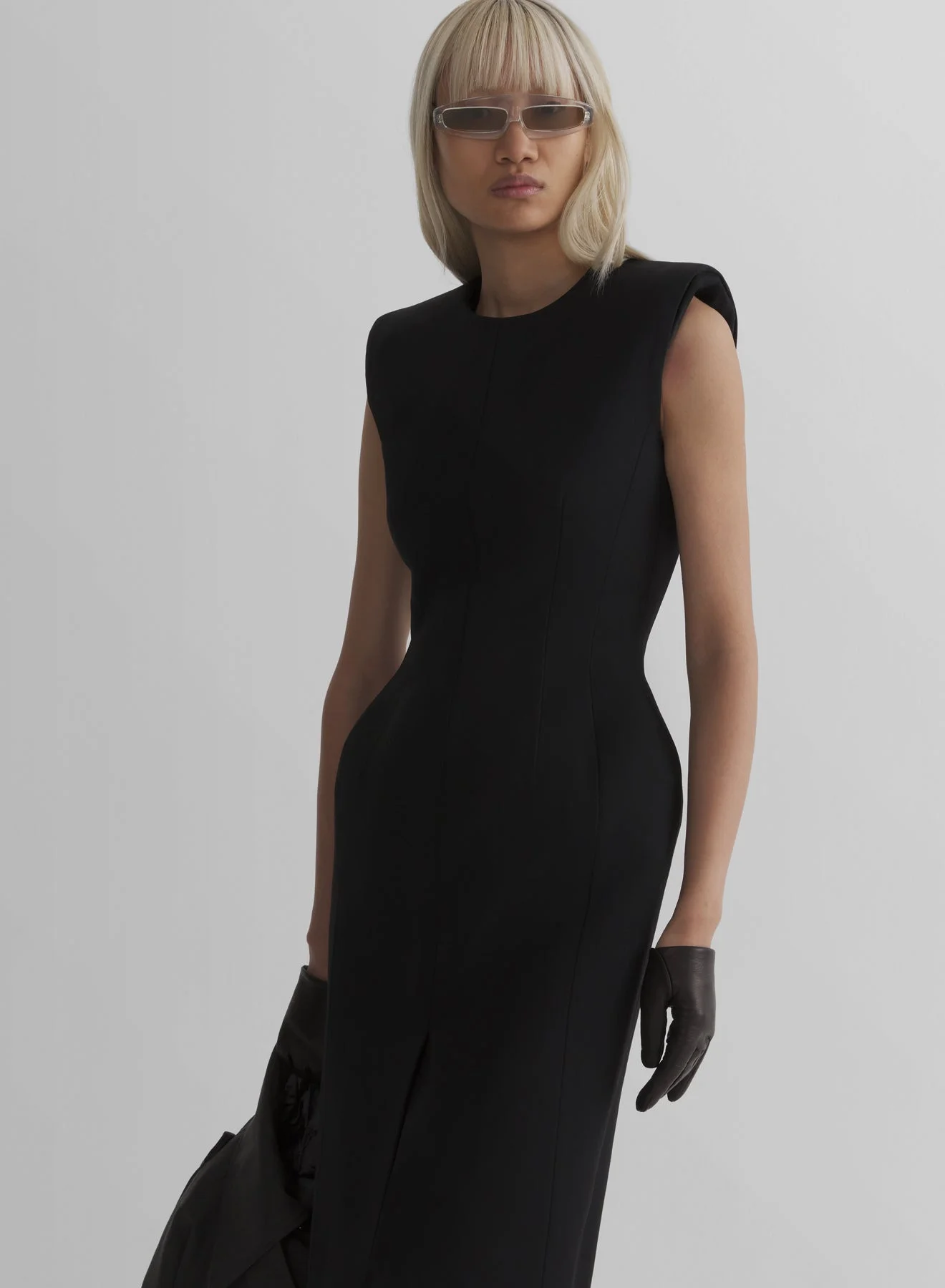black stockman midi dress - 1