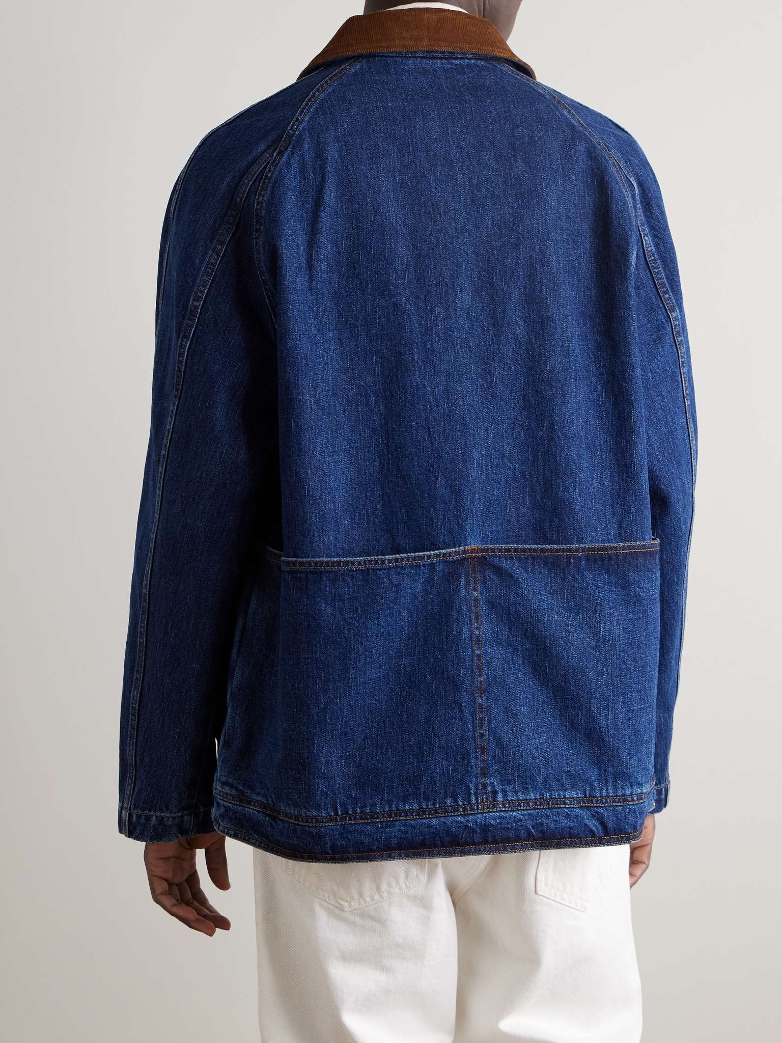 Corduroy-Trimmed Indigo-Dyed Denim Chore Jacket - 3