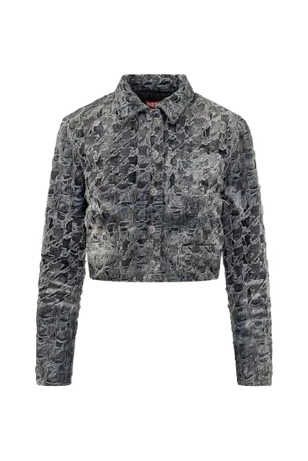 Diesel Distressed Tweed Jacket Grey - 1