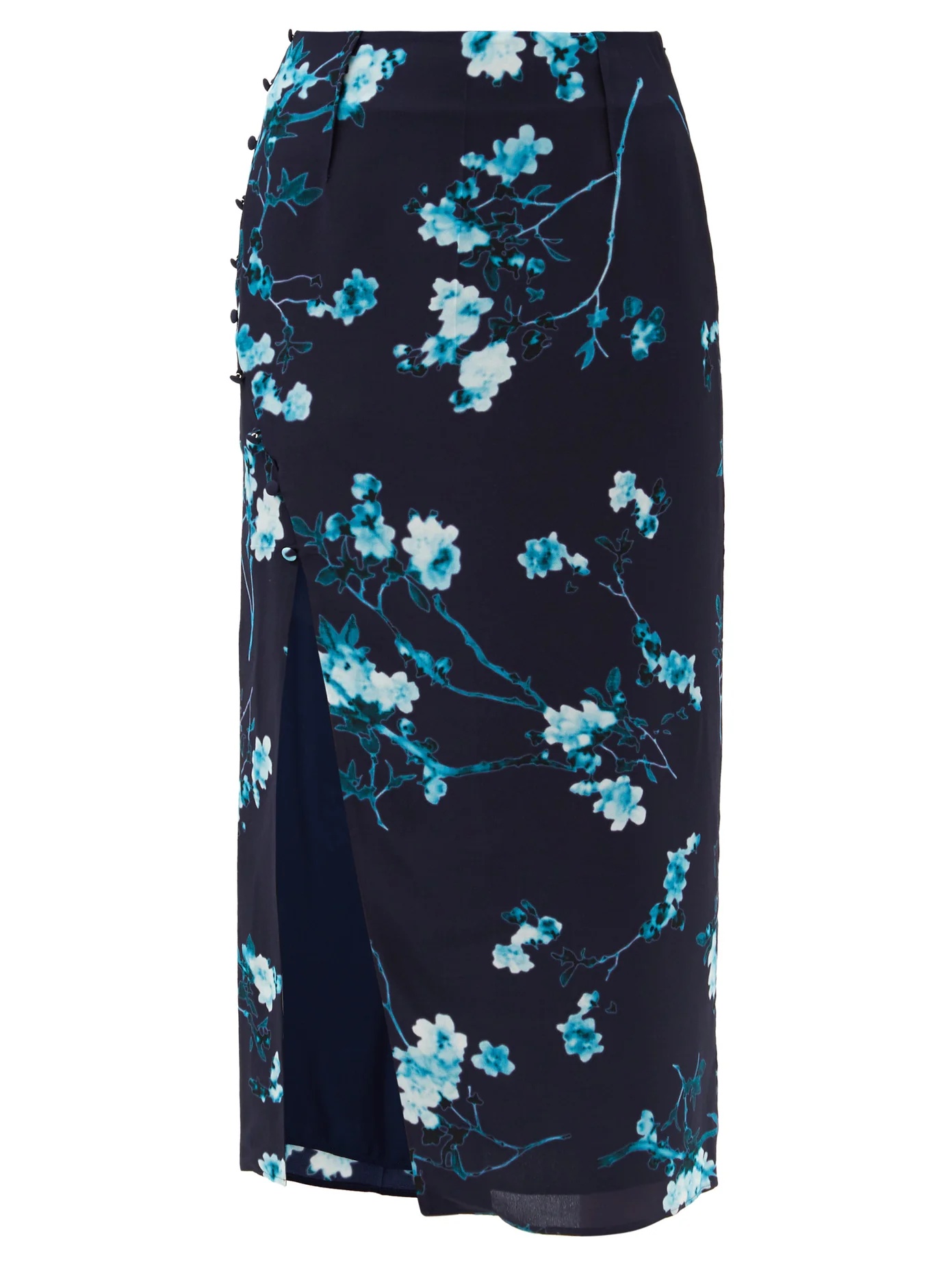 Edmund side-slit floral-print silk skirt - 1