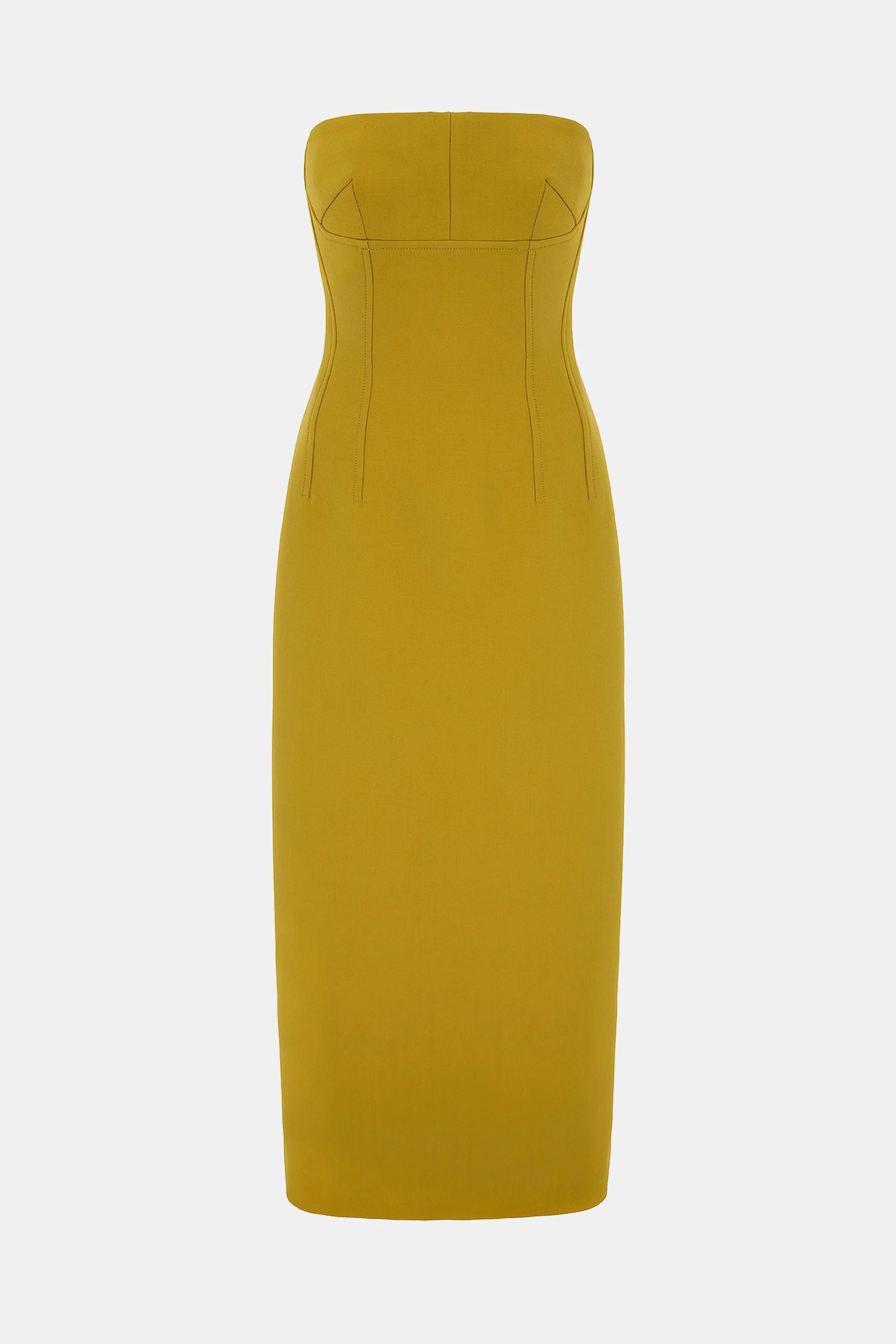 Zenovia Dress In Chartreuse Birdseye Suiting - 1
