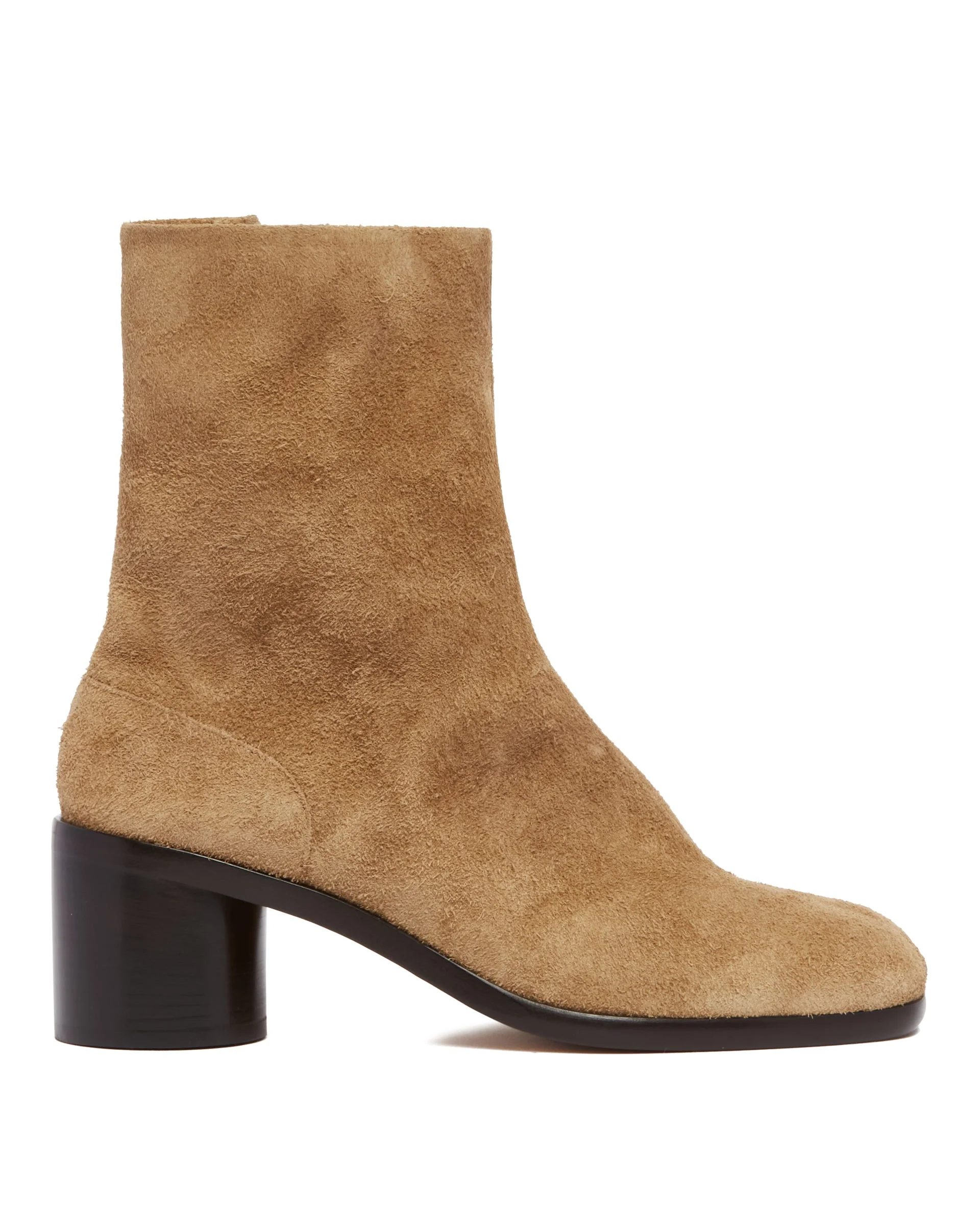Beige Suede Tabi Ankle Boots - 1
