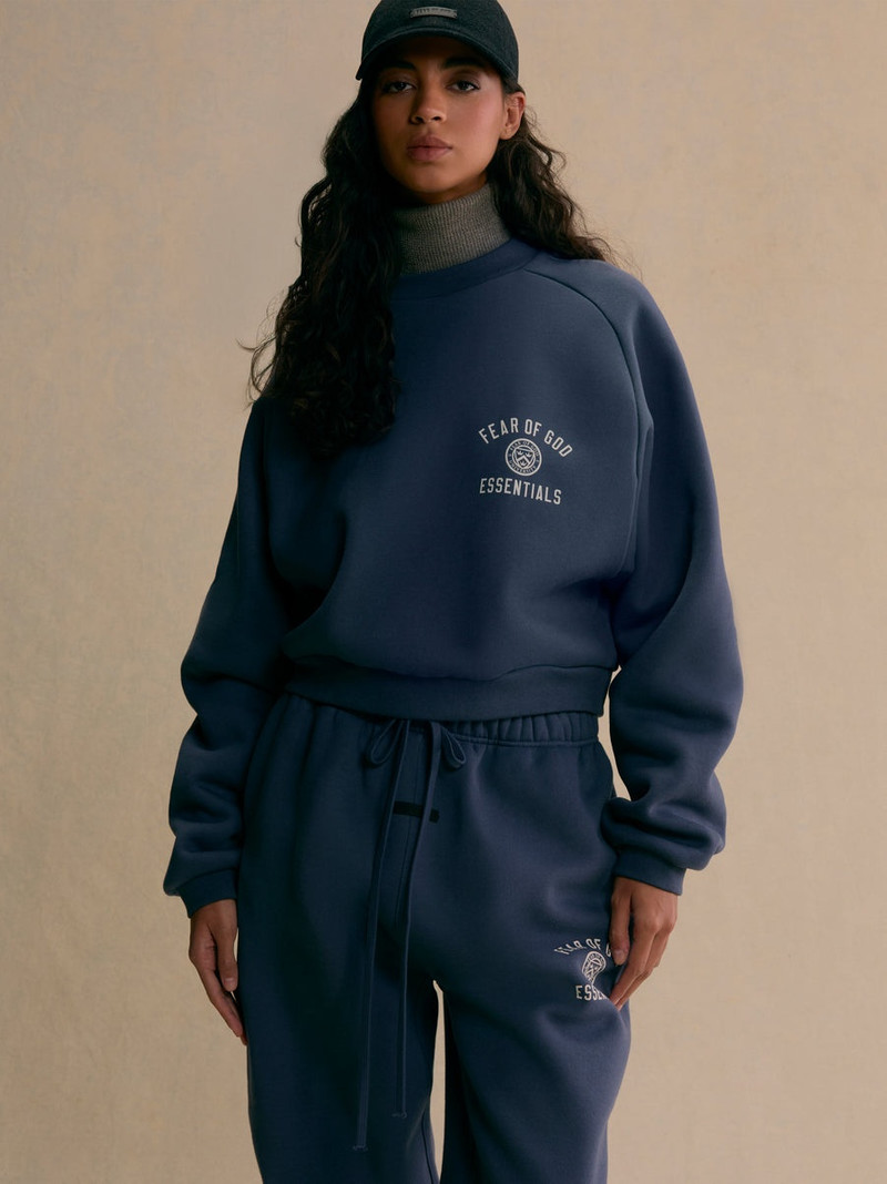 ESSENTIALS Women's Fleece Cropped Crewneck outlook