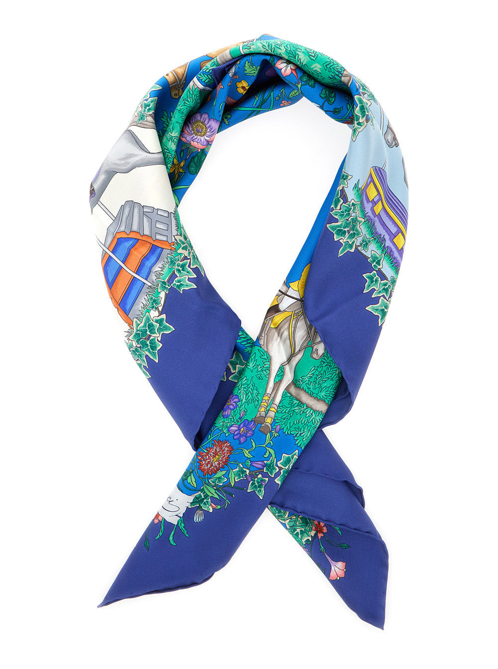 Gucci Women Blue Scarf With All-Over Print And Logo Detail In Silk Woman - 2